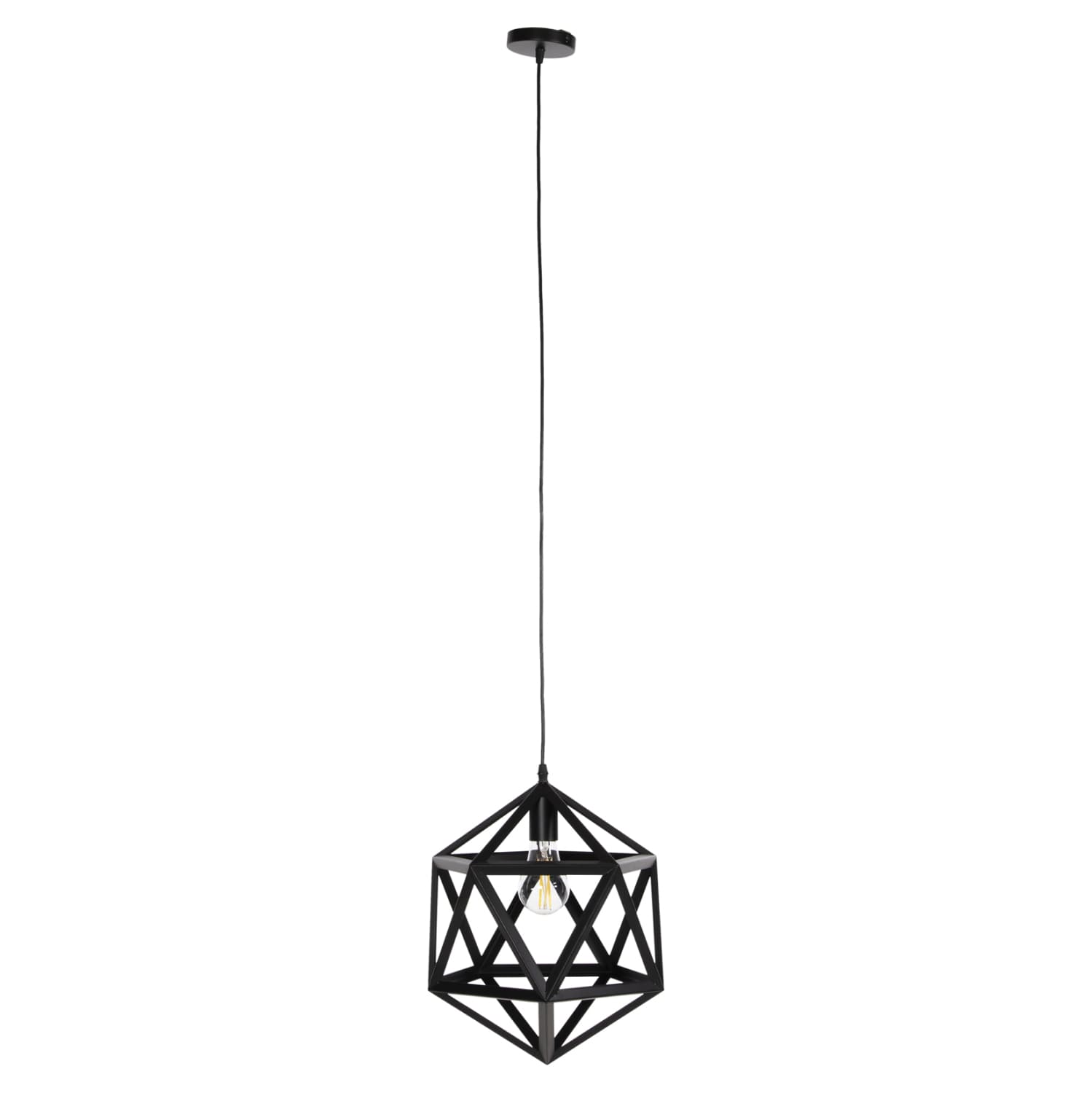 CEILING PENDANT LAMP BLACK METAL 30x30x35H cm.