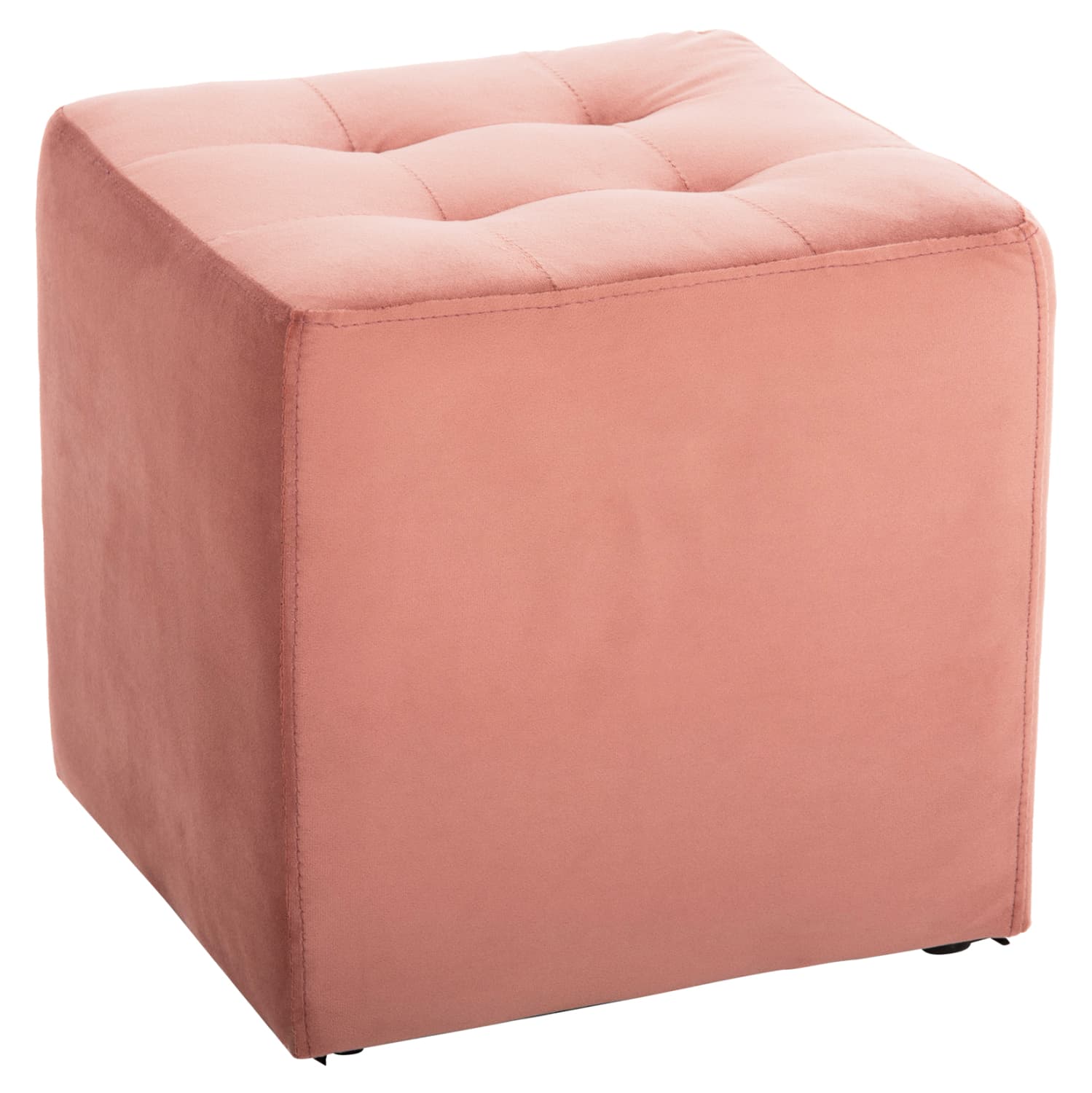 STOOL PUNK DUSTY PINK VELVET 39Χ39Χ36Hcm.