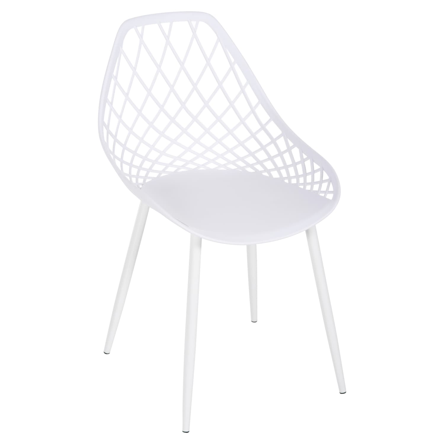 CHAIR POLYPROPYLENE LIO IN WHITE COLOR WITH WHITE METAL LEGS 52x53x82Hcm.