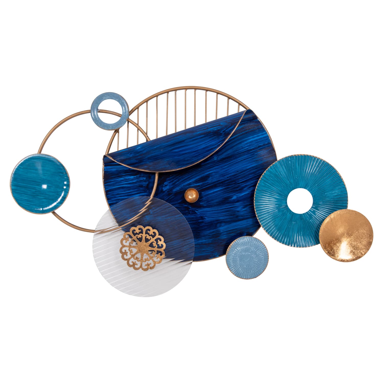 WALL DECOR METAL IN BLUE COLORS 87x54 εκ.