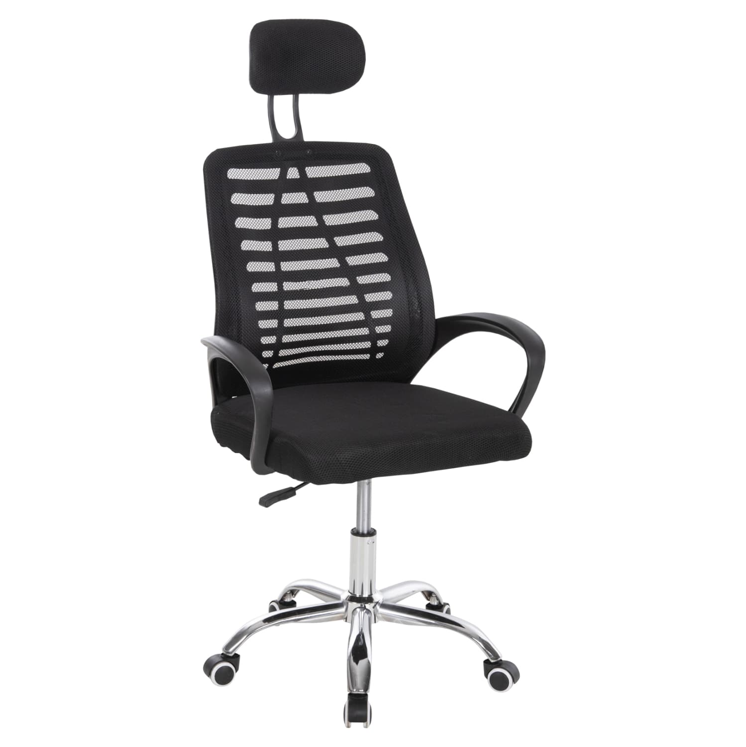 OFFICE CHAIR TRAIL2 BLACK MESH-CHROMED METAL LEG 62x59x120Hcm.