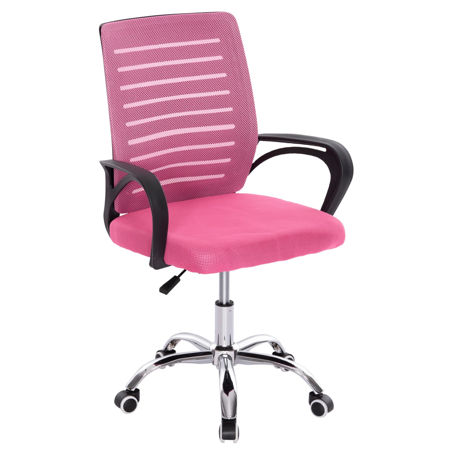 OFFICE CHAIR TRAIL PINK MESH-CHROMED METAL LEG 62x51x98Hcm.