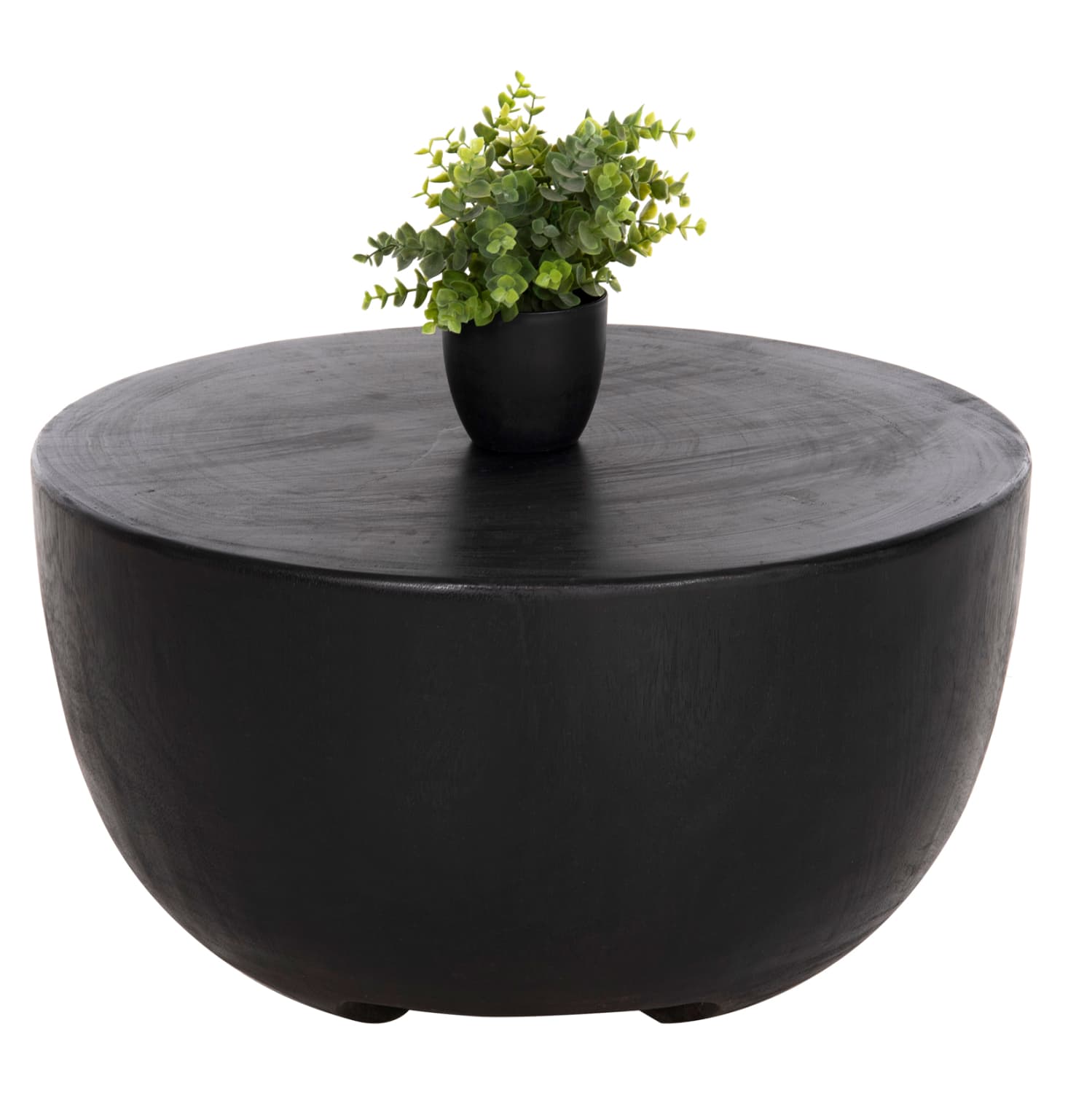 ПОМОШНА МАСА POMPU ОД МАСИВНО ДРВО СУАР ВО ЦРНА БОЈА Φ58x34Hcm.