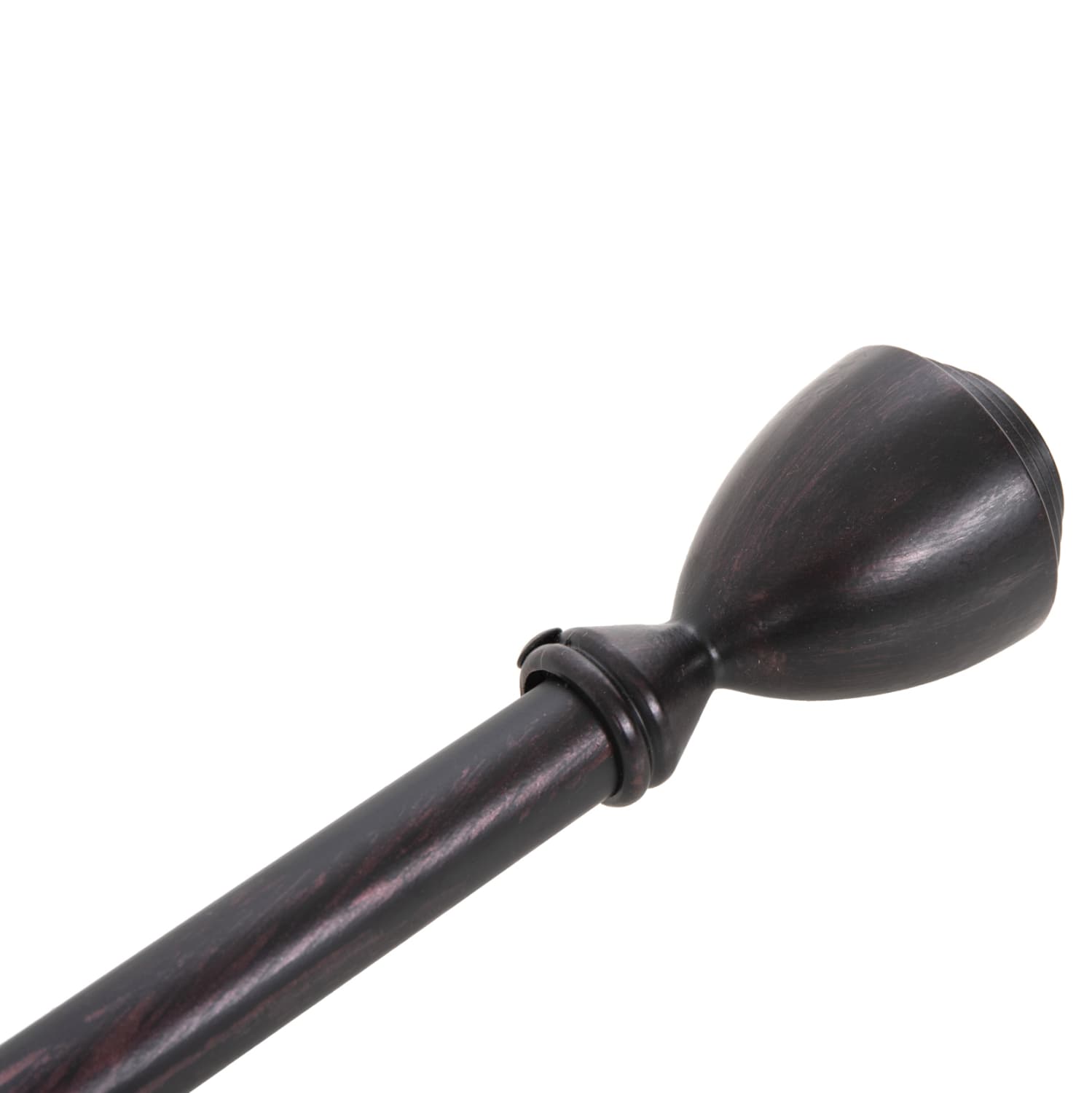 METAL CURTAIN ROD FOLDABLE IN BLACK-RED COLORING WITH CONE ENDS 110-210cm.