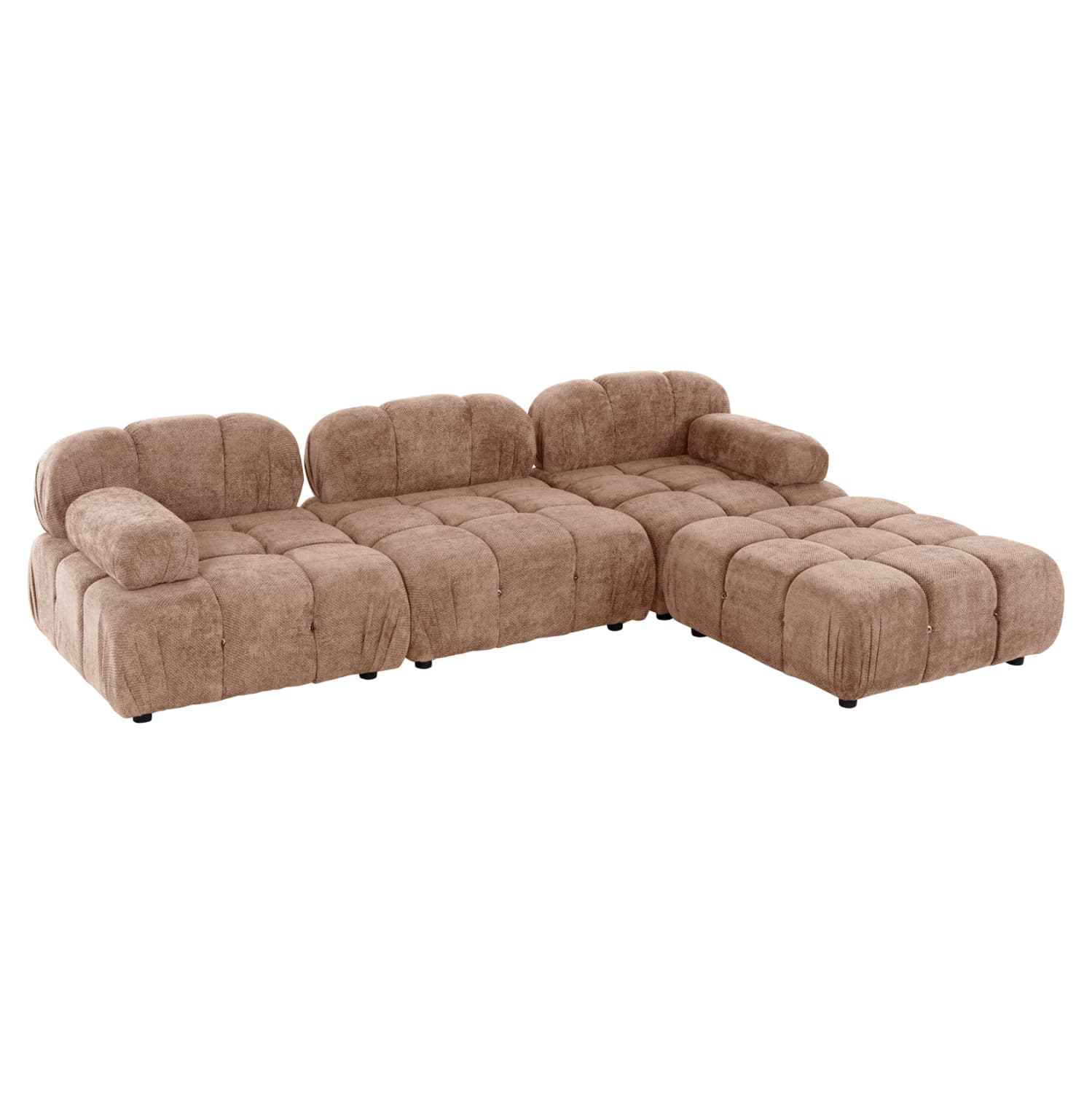 ПОЛИМОРФНА СОФА SHIFTER ОД ТЕКСТУРИРАНА ТКАЕНИНА ВО СВЕТЛОКАФЕАВА БОЈА 290x196x76Hcm.