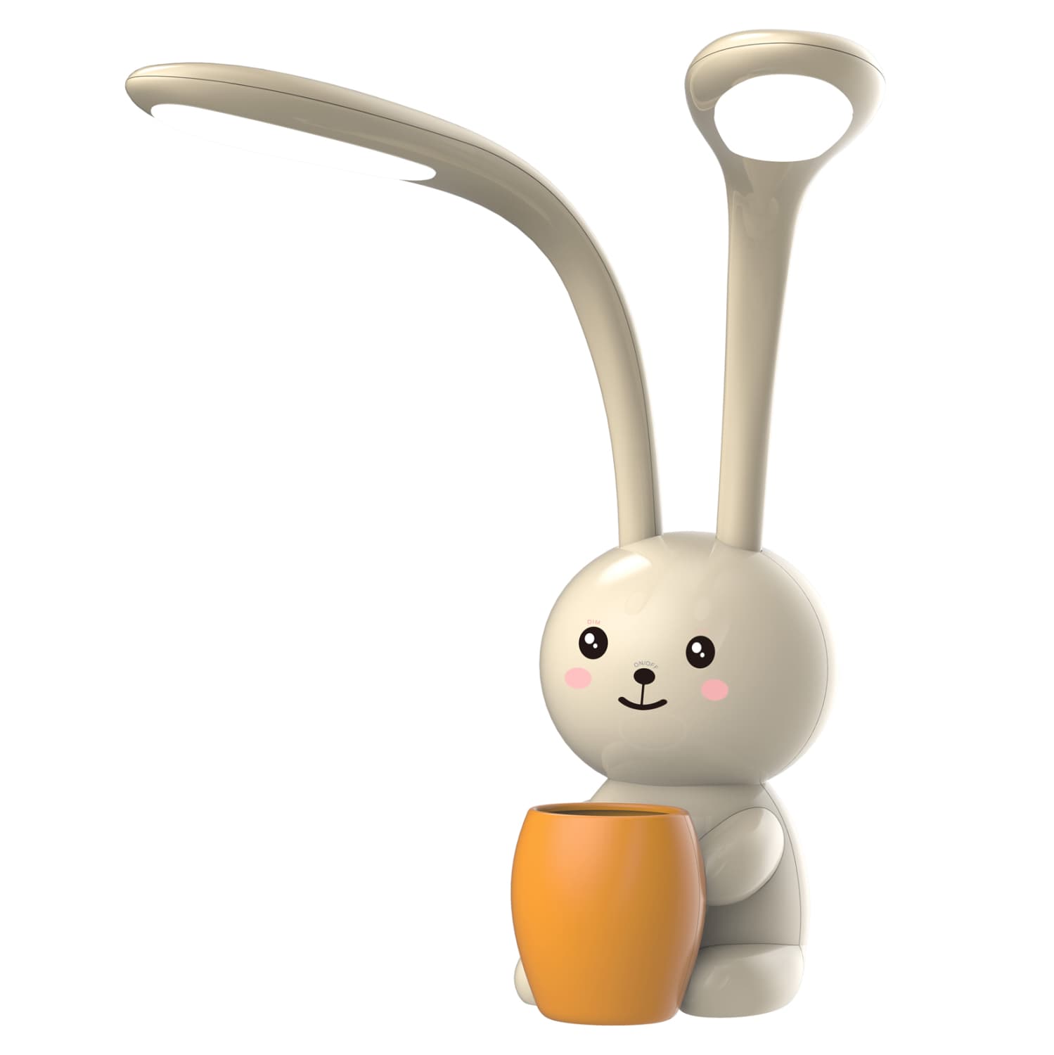 KIDS DESK LAMP LED BADOO BUNNY FIGURE WITH PENHOLDER YELLOW ABS