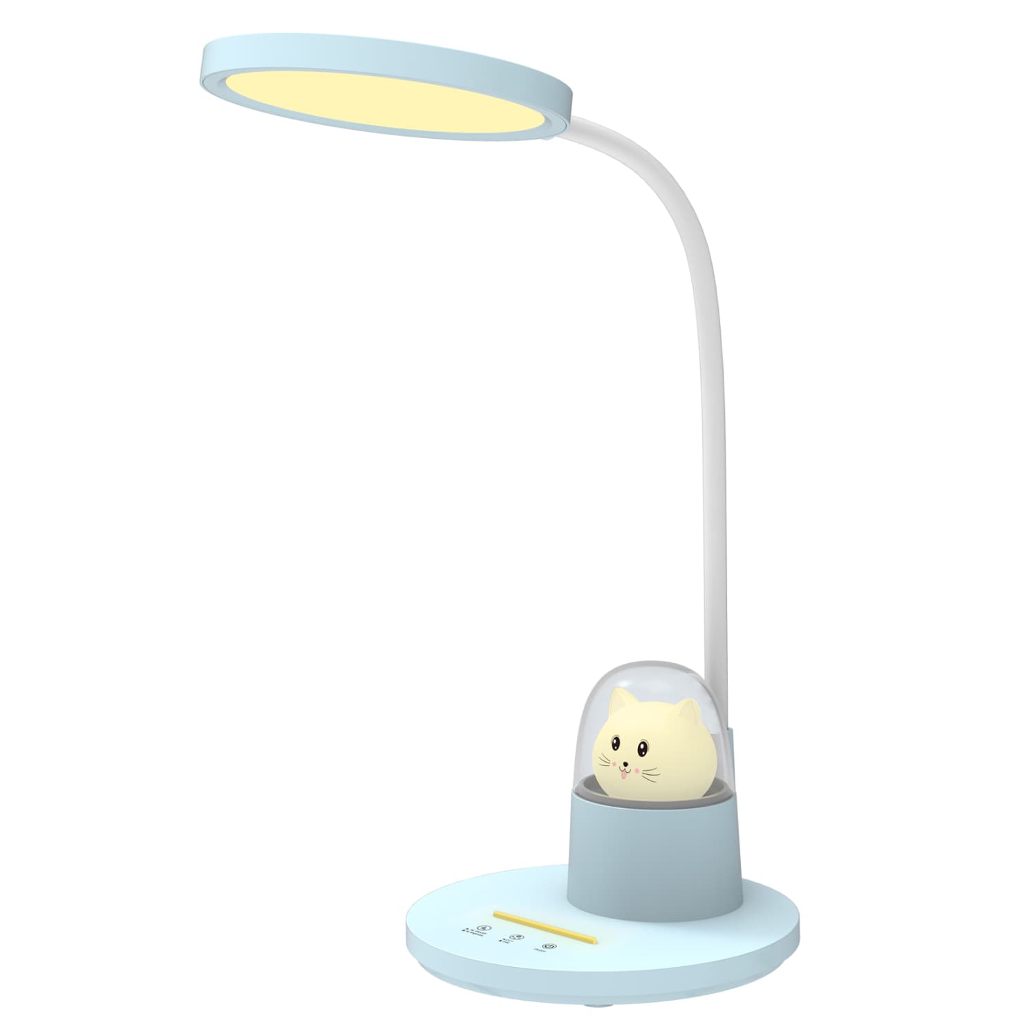 KIDS DESK LAMP LED BADOO CAT FIGURE LIGHT SKY BLUE-WHITE ABS