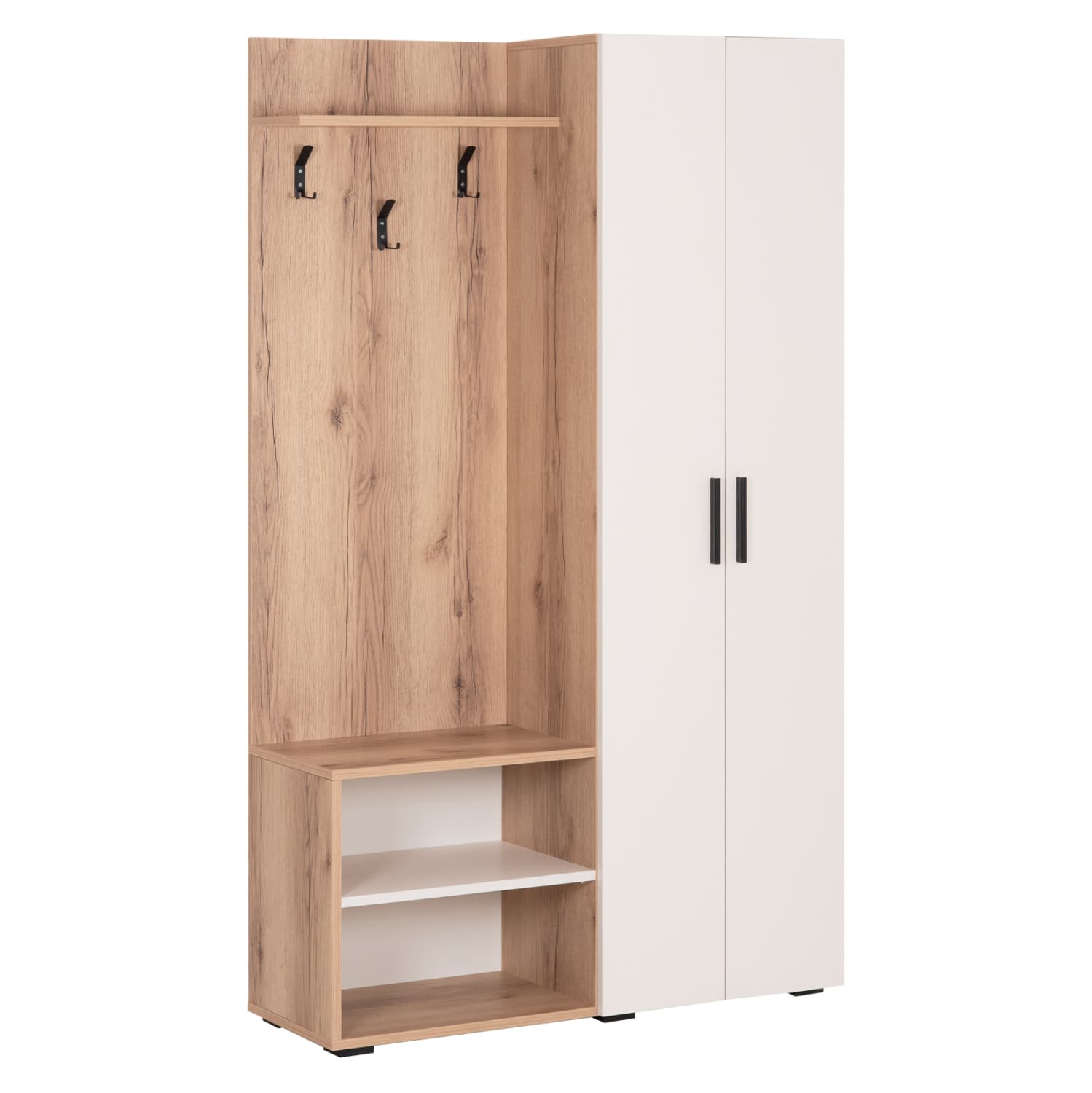 МЕБЕЛ ЗА ВЛЕЗ BOW МЕЛАМИН ВО ПРИРОДНА И ЕКРУ БОЈА 110x37.5x184Hcm.