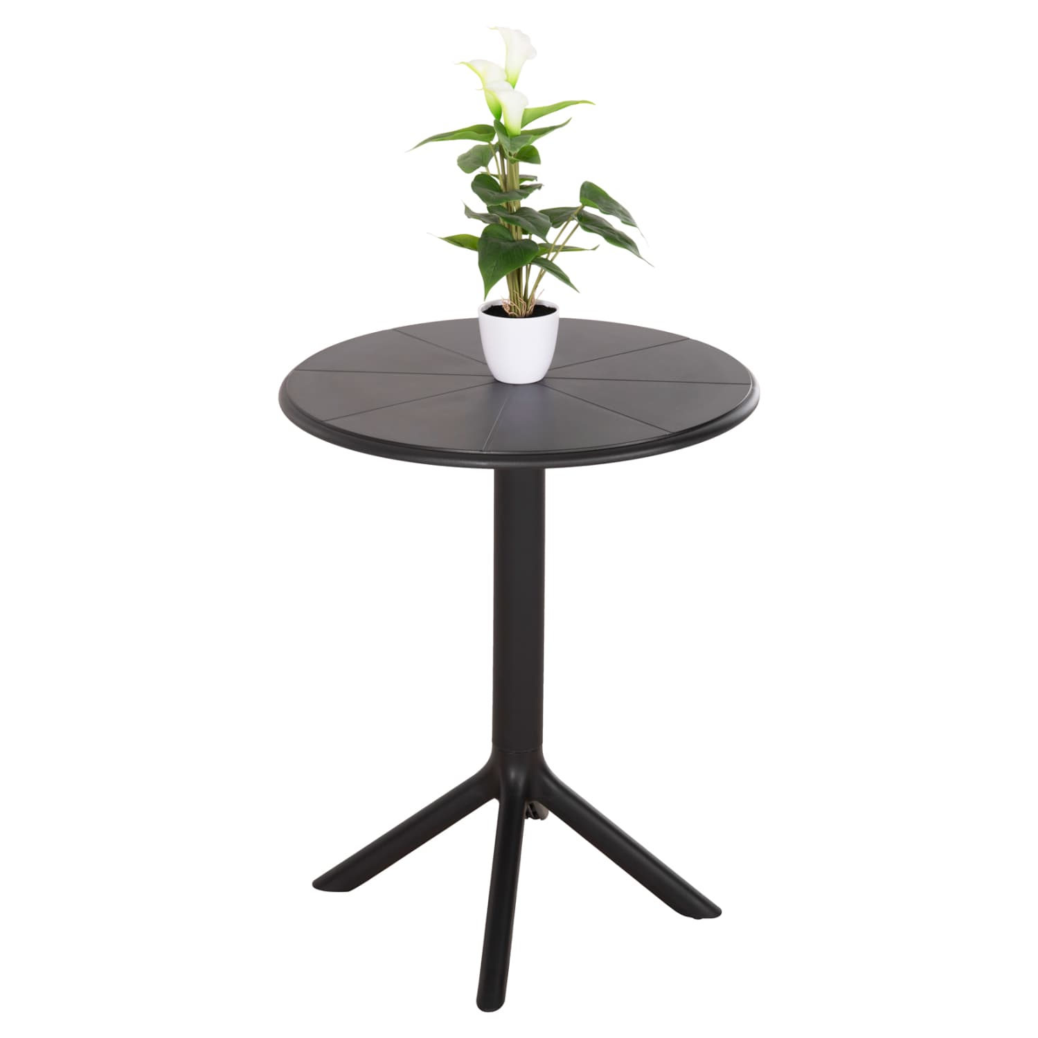 ROUND POLYPROPYLENE TABLE TERRIN BLACK Φ60x75Hcm.
