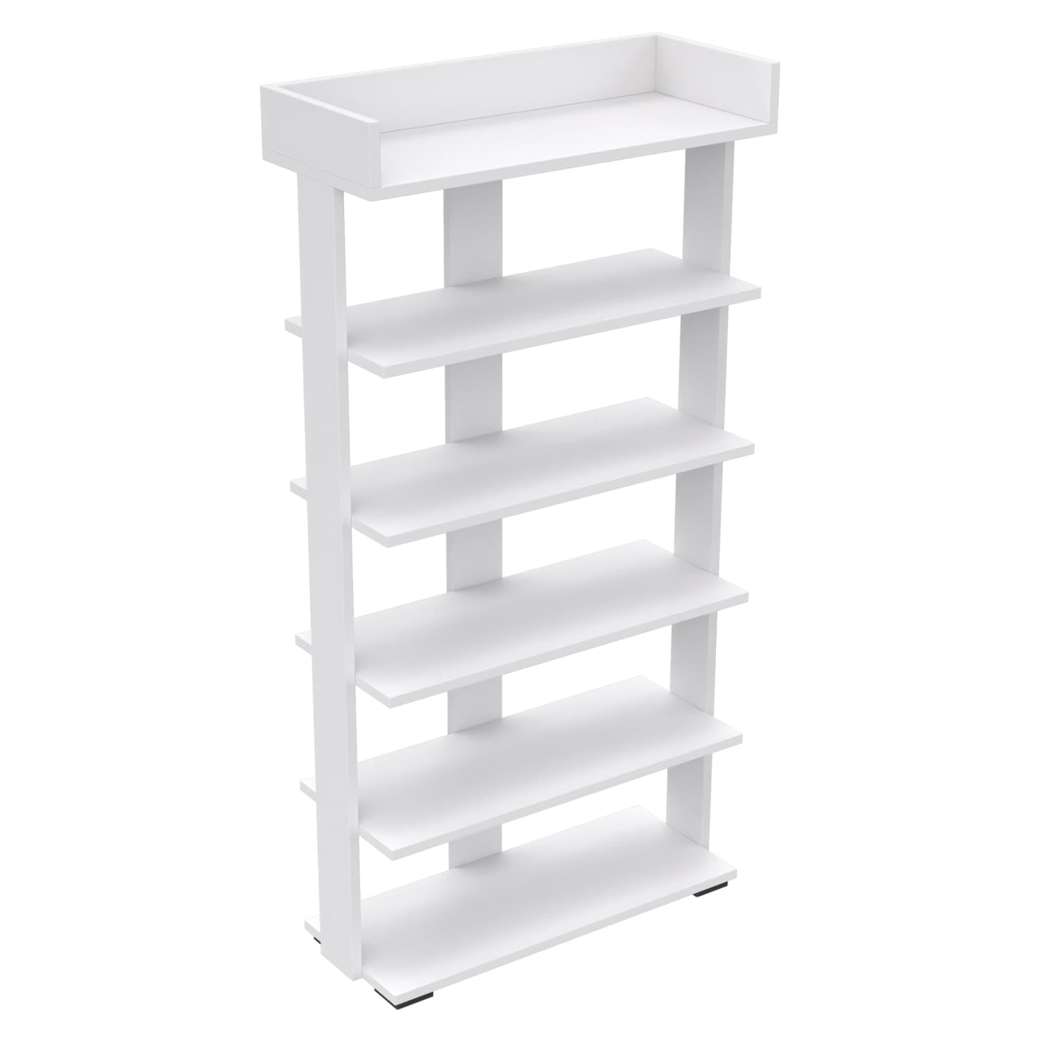 SHOE RACK RIBBER MELAMINE IN WHITE COLOR 73x30x142Hcm.