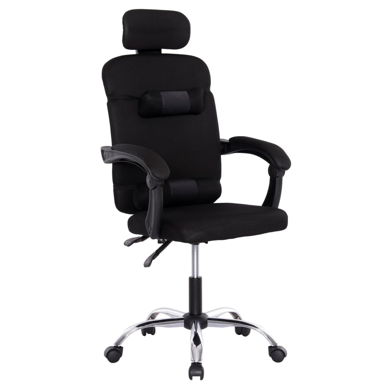 OFFICE CHAIR CRONER BLACK MESH-BLACK METAL BASE 58x99x120Hcm.