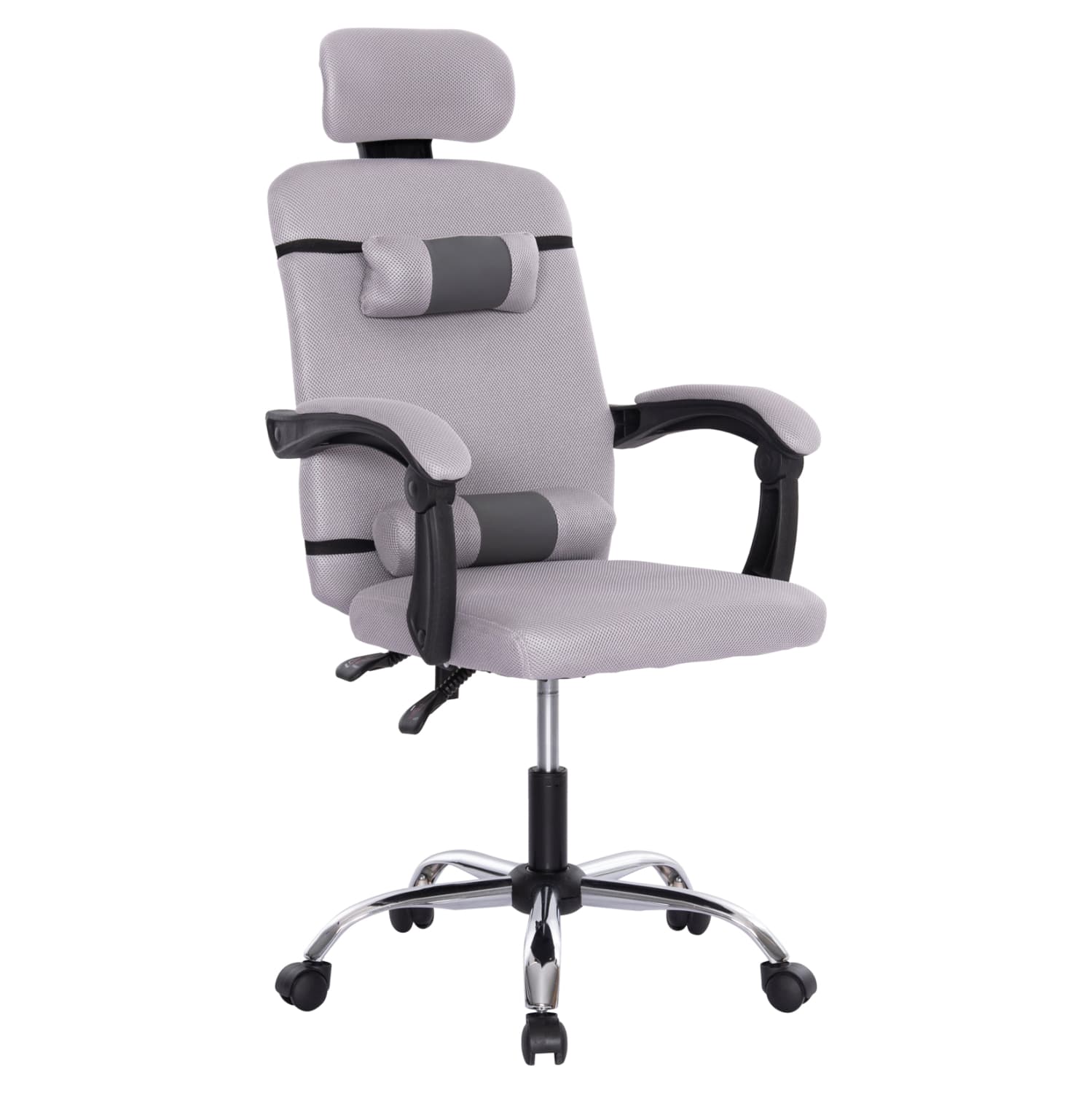 OFFICE CHAIR CRONER GREY MESH-CHROME METAL BASE-BLACK FRAME 58x67x124Hcm.