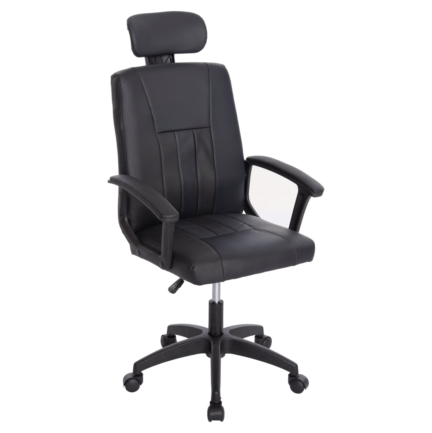 OFFICE CHAIR NIMBLE BLACK PVC-BLACK FRAME AND BASE 59x64x122Hcm.