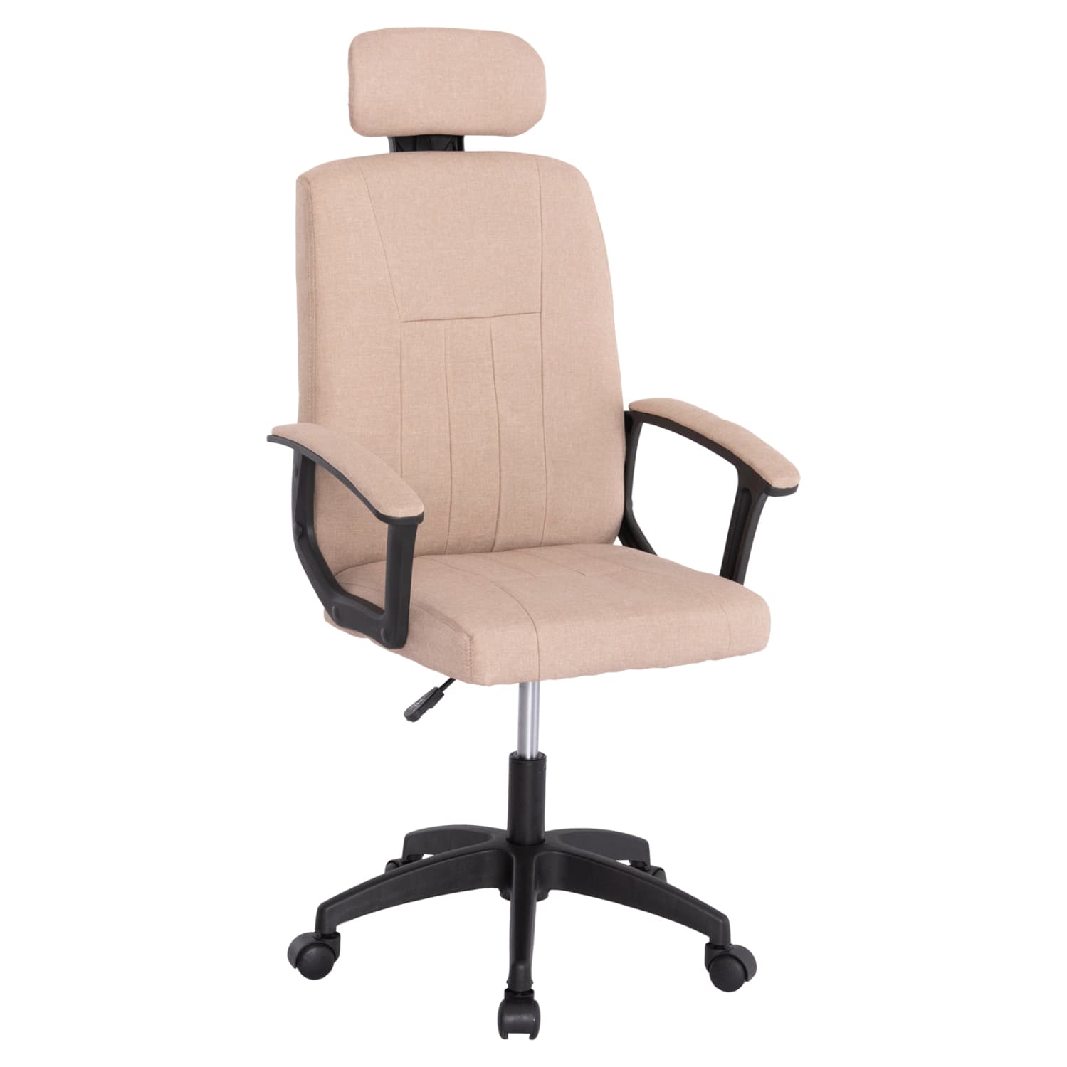 OFFICE CHAIR NIMBLE KHAKI FABRIC-BLACK FRAME AND BASE 59x64x122Hcm.