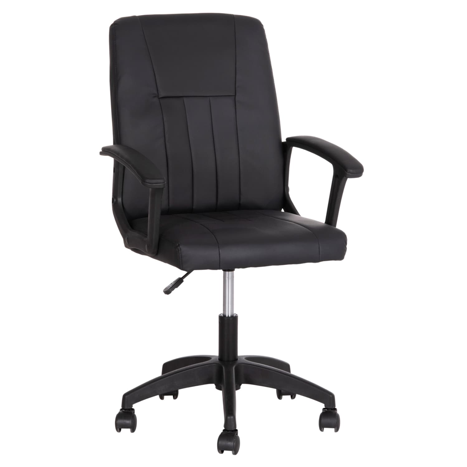 OFFICE CHAIR NIM BLACK PVC-BLACK FRAME AND BASE 58x65x100Hcm.