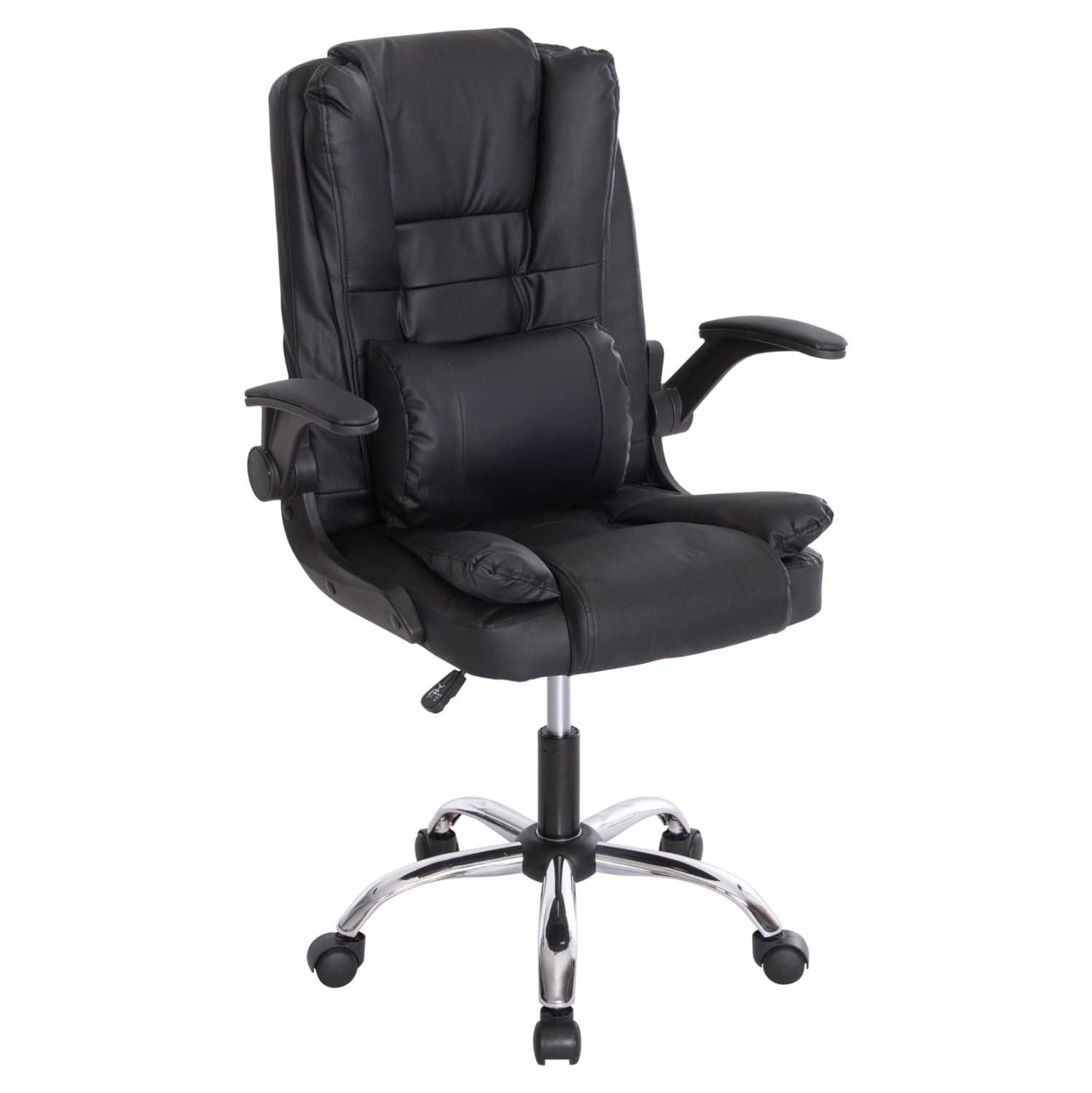 OFFICE CHAIR CANAN BLACK PVC--CHROME BASE 66x61x105Hcm.