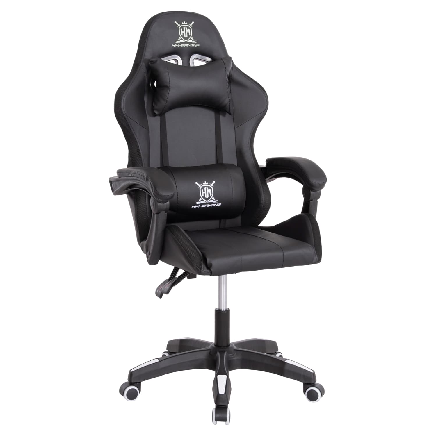 GAMING ARMCHAIR DARREN BLACK-WHITE PVC 58.5x100x120Hcm.