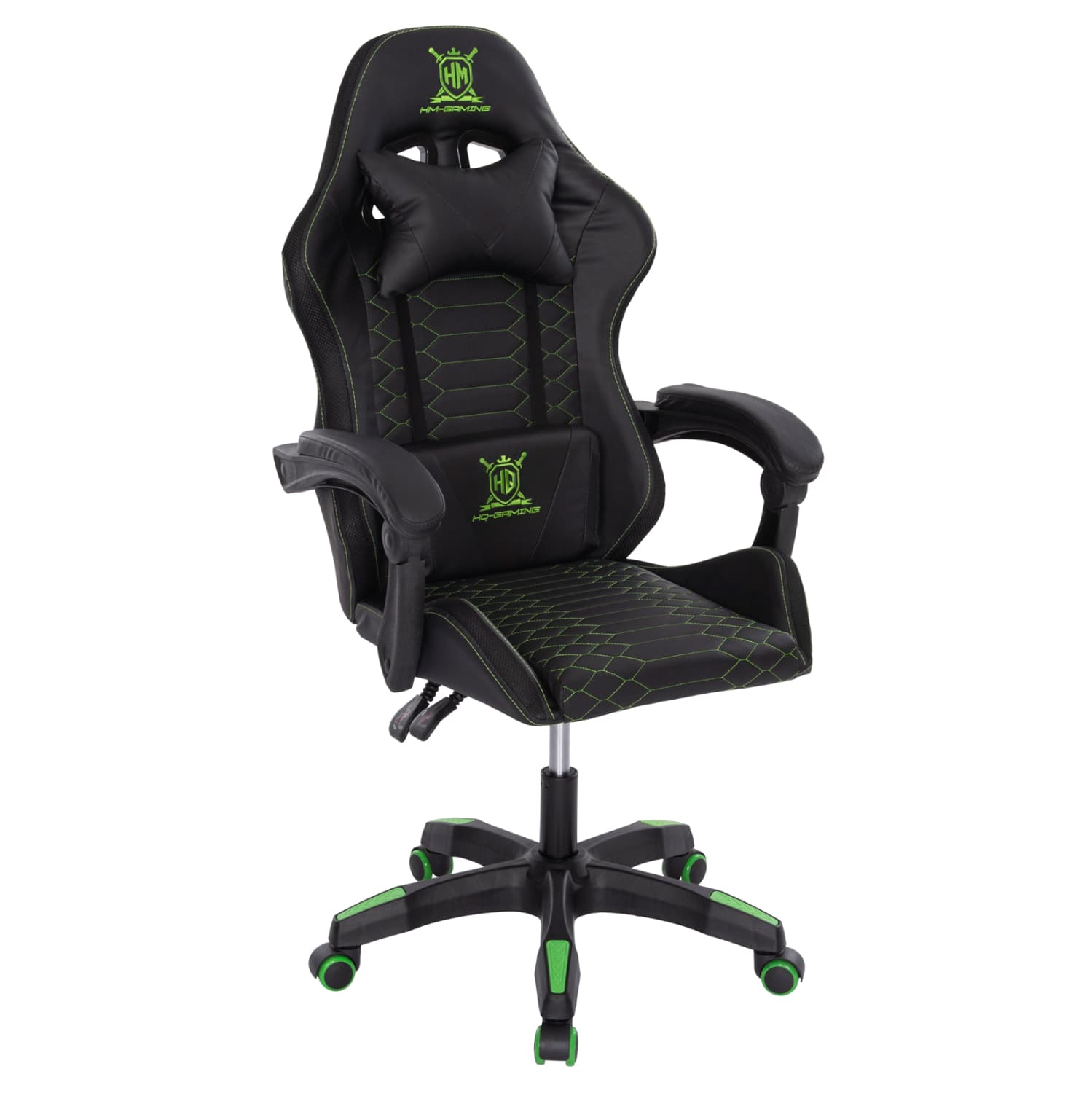 GAMING ARMCHAIR LOOT BLACK-GREEN PVC 60x60x120Hcm.