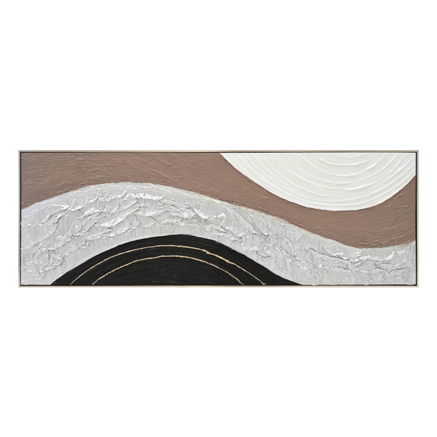 WALL PAINTING ABSTRACT BEIGE PS FRAME-CANVAS-HANDMADE 152x4.5x52Hcm.