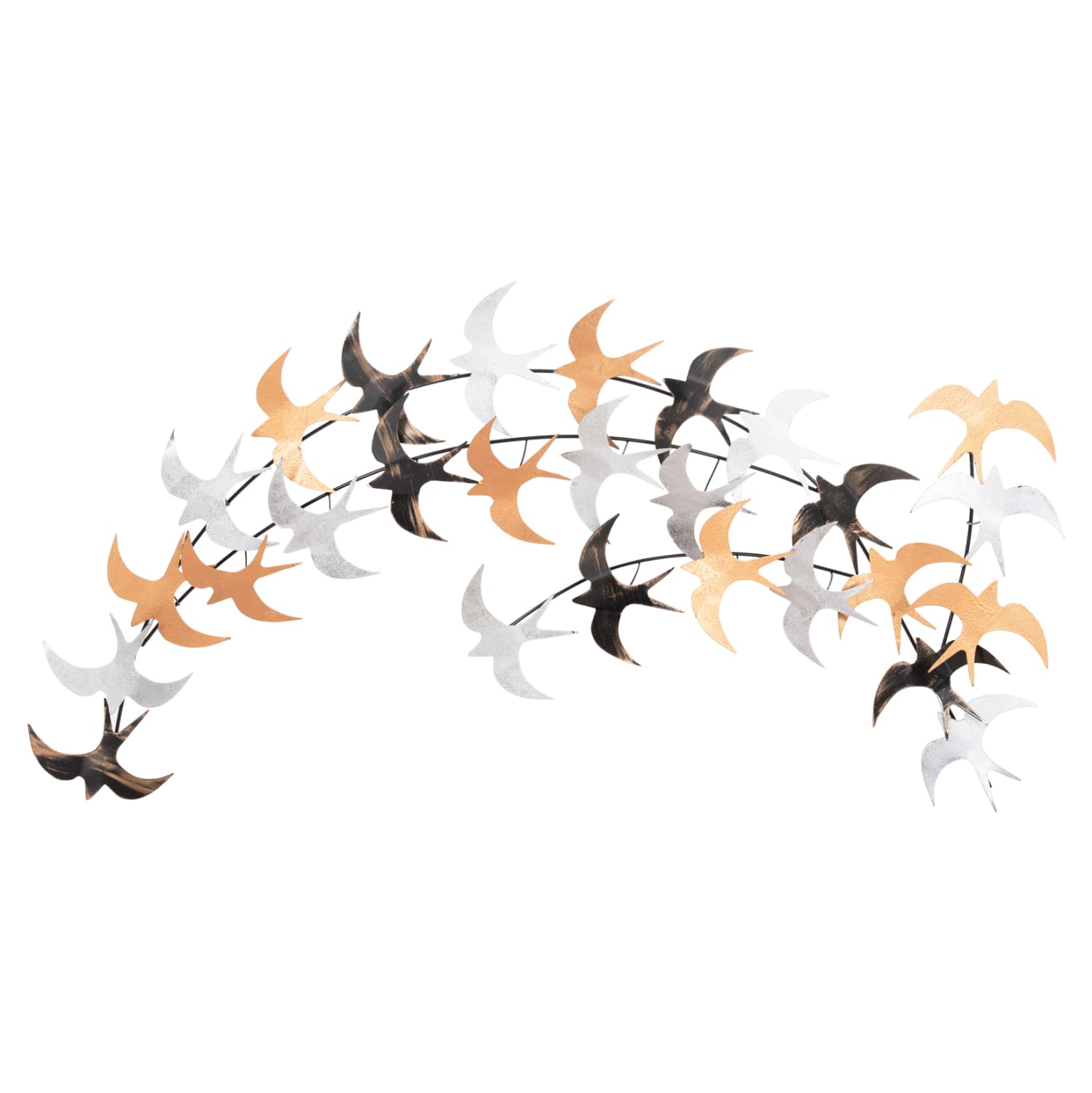 WALL DECORATION BIRDS METAL- MULTICOLOR 131x11(depth)x70Hcm.