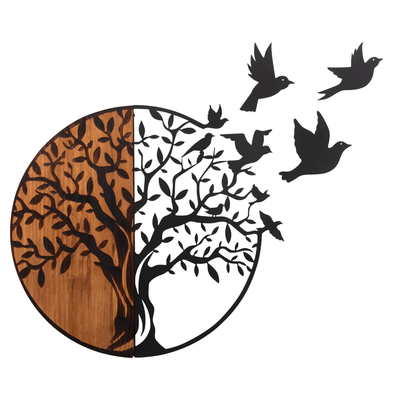 WALL DECORATION ILLUSION METAL-WOOD 56.5x3(thickness)x56.5Hcm.
