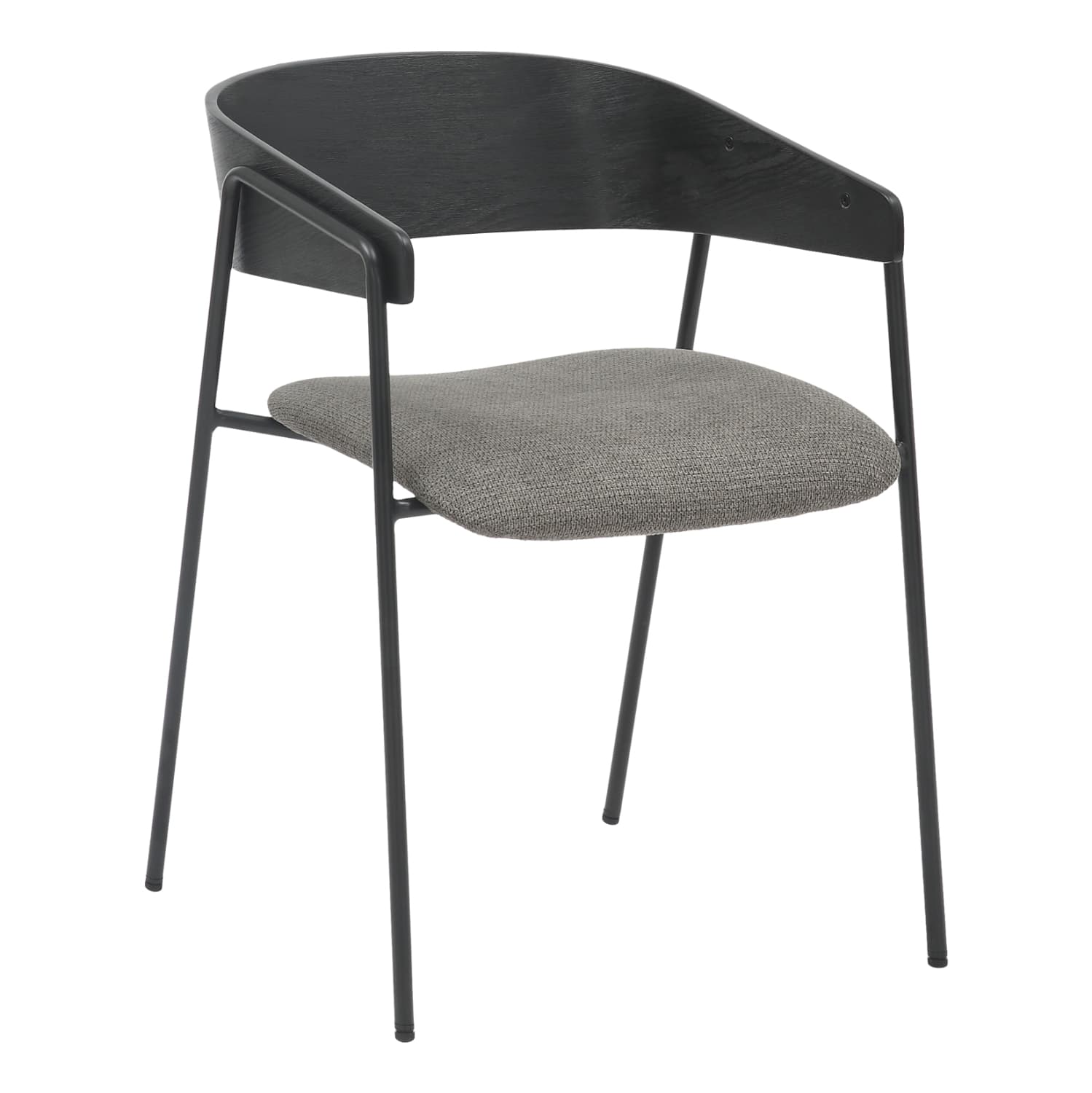 DINING CHAIR KORIN METAL & PLYWOOD IN BLACK-GREY FABRIC 54x51x72,5Hcm.