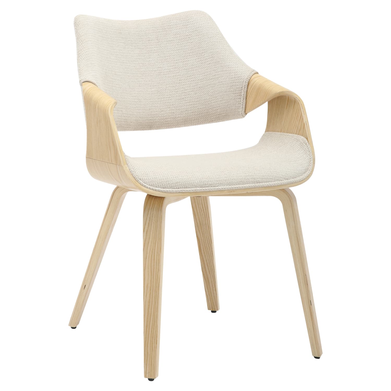 DINING CHAIR NETTO PLYWOOD FRAME IN OAK-BEIGE FABRIC 55x56x83,5Hcm.