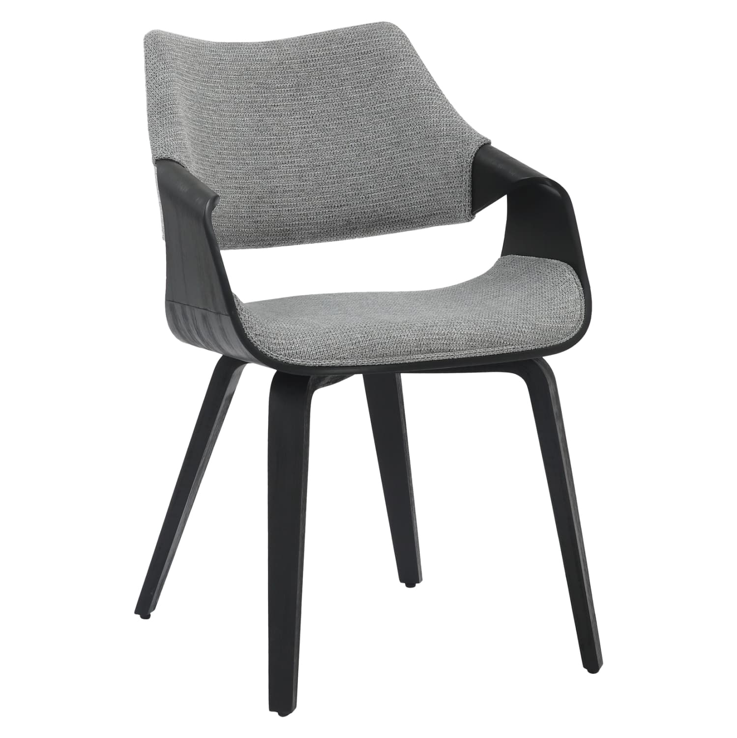 DINING CHAIR NETTO PLYWOOD FRAME IN BRUSHED BLACK-GREY FABRIC 55x56x83,5Hcm.