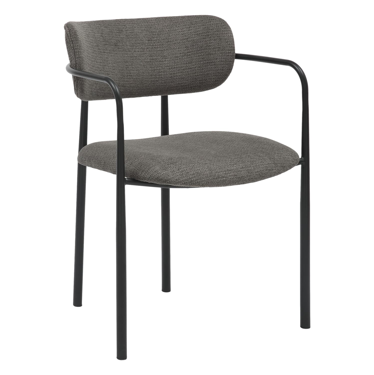 DINING CHAIR KRITTER BLACK METAL-DARK GREY FABRIC 58x53x76Hcm.
