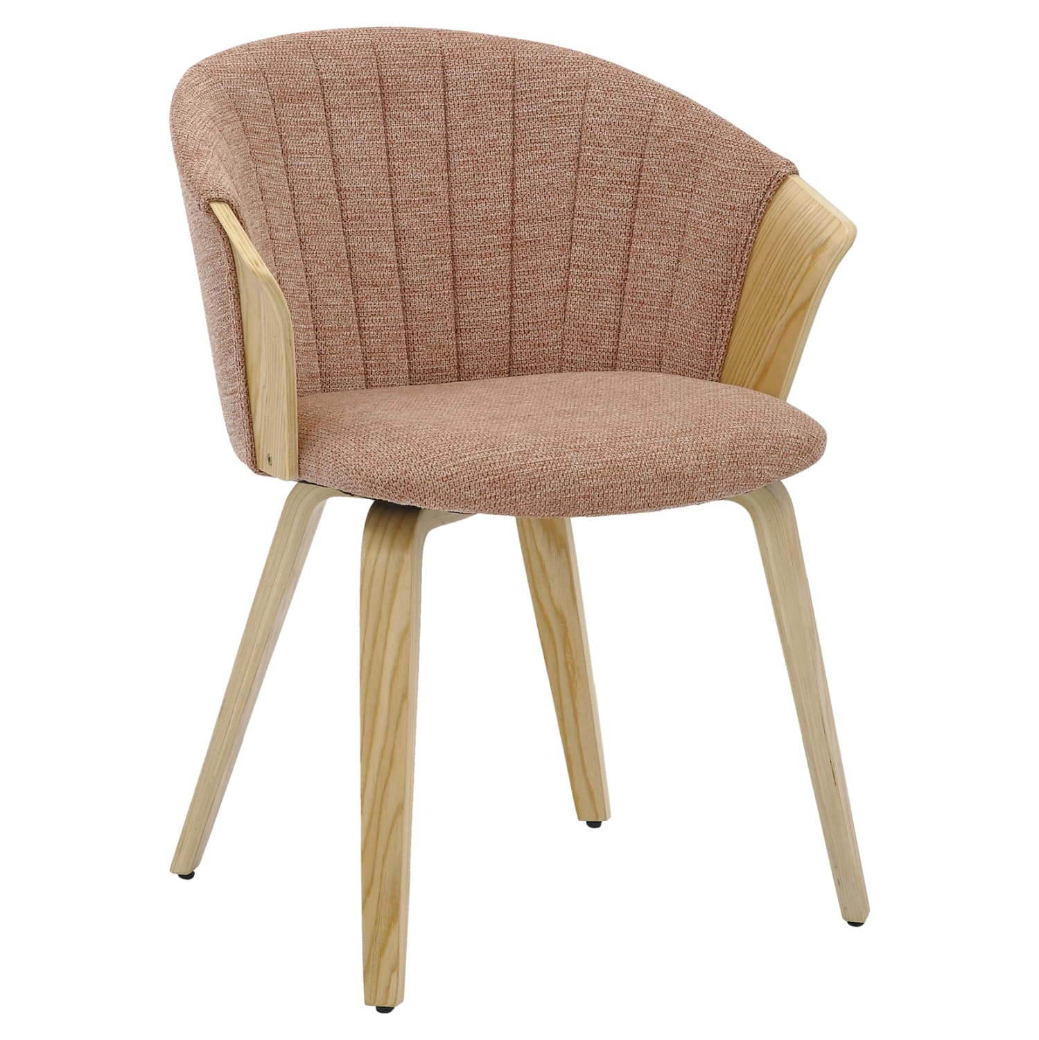 DINING CHAIR JESPER PLYWOOD FRAME IN OAK-REDWOOD FABRIC 61x54x74Hcm.
