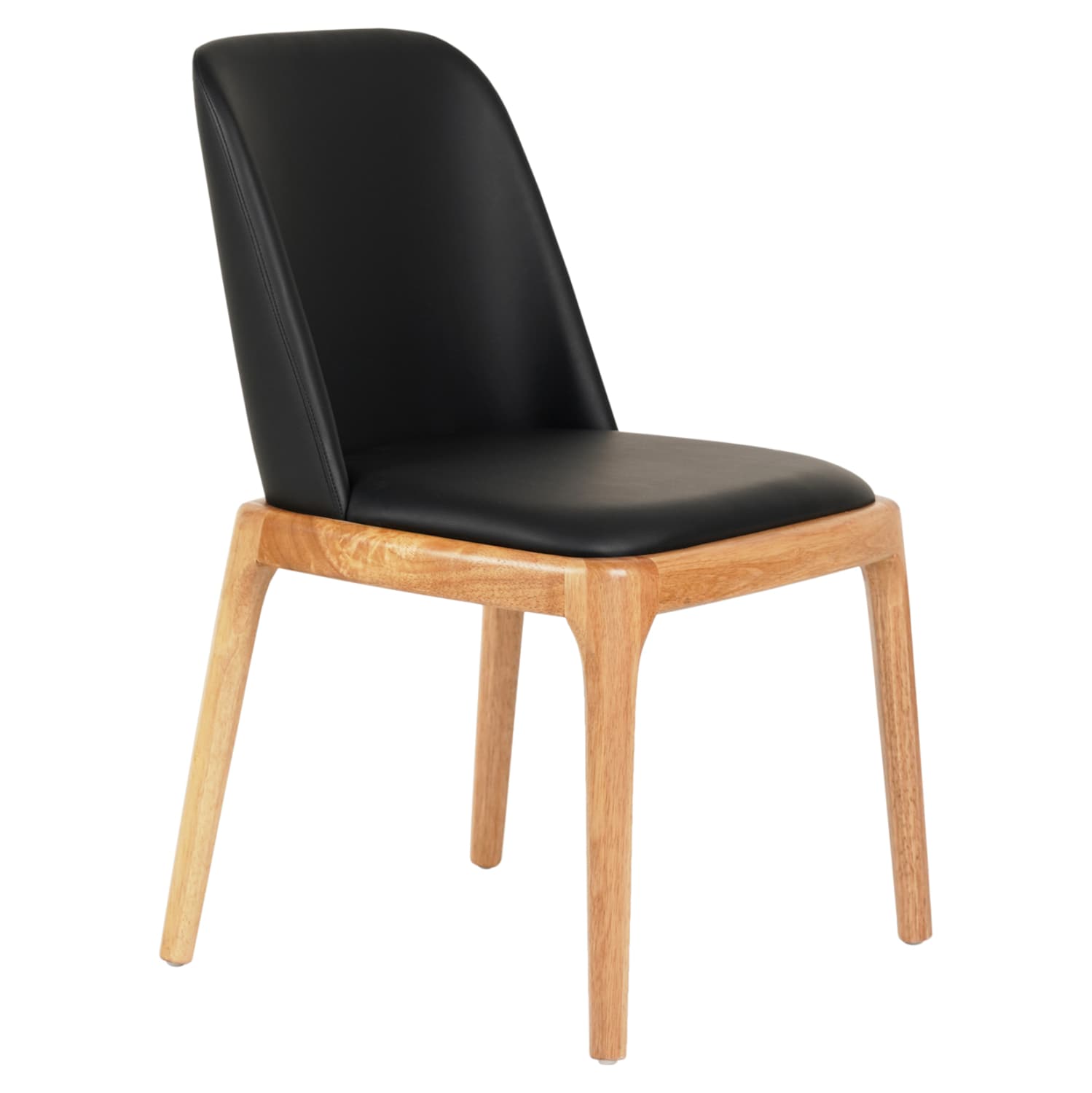 DINING CHAIR FURLAN RUBBERWOOD-BLACK PU 54,5x58x86Hcm.