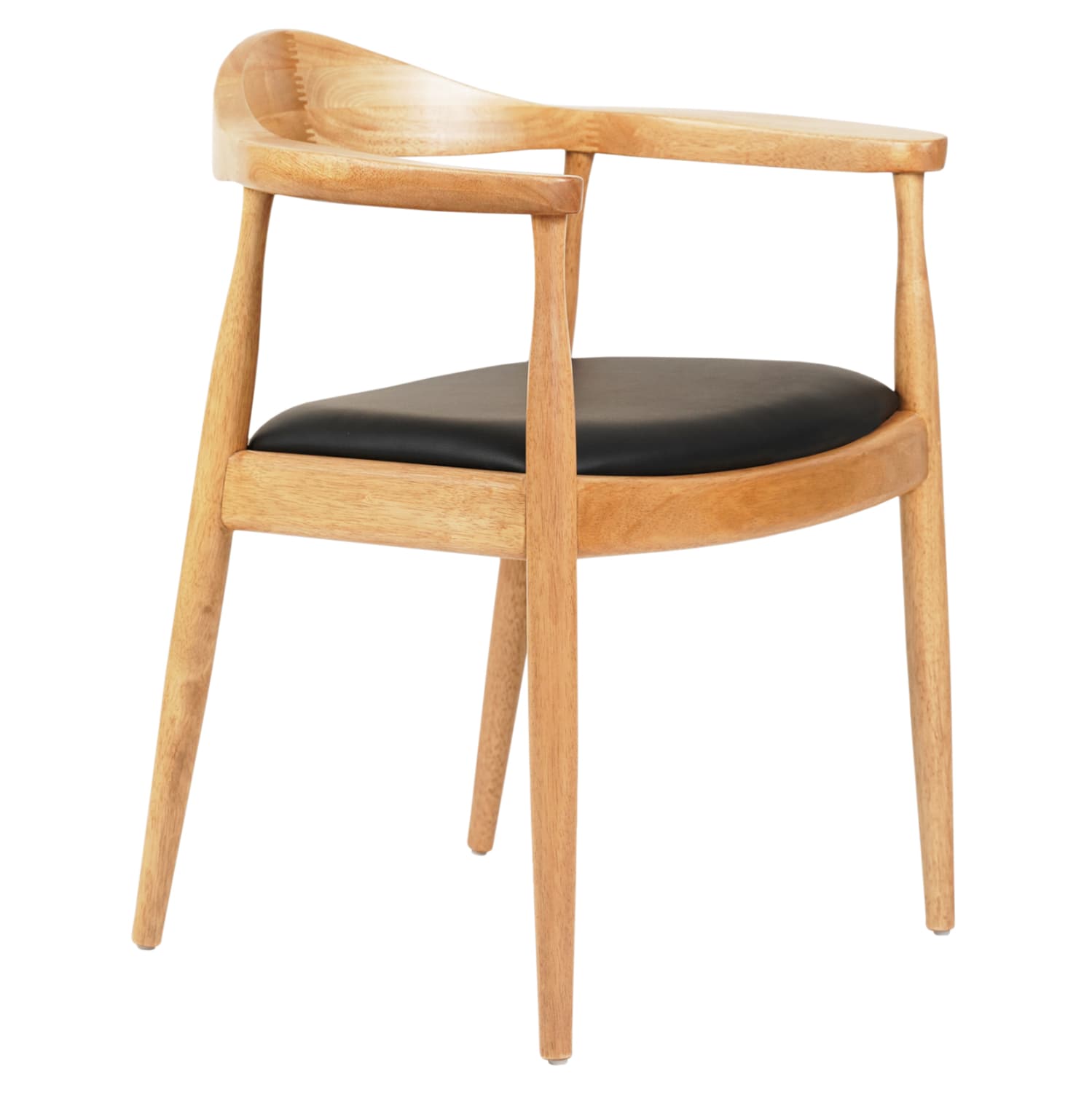DINING CHAIR ADOR RUBBERWOOD IN OAK COLOR & BLACK PU 62x54x76,5Hcm.