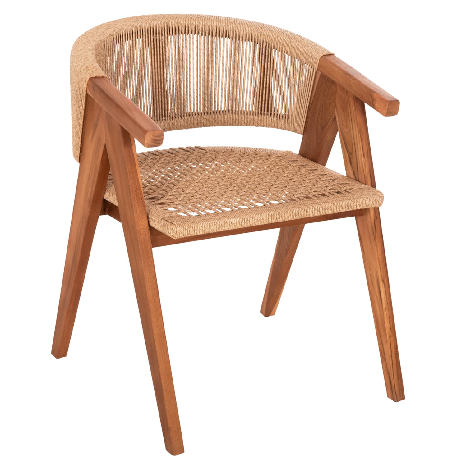 DINING CHAIR BRANN TEAK WOOD IN NATURAL-SYNTHETIC ROPE 60x67x76Hcm.