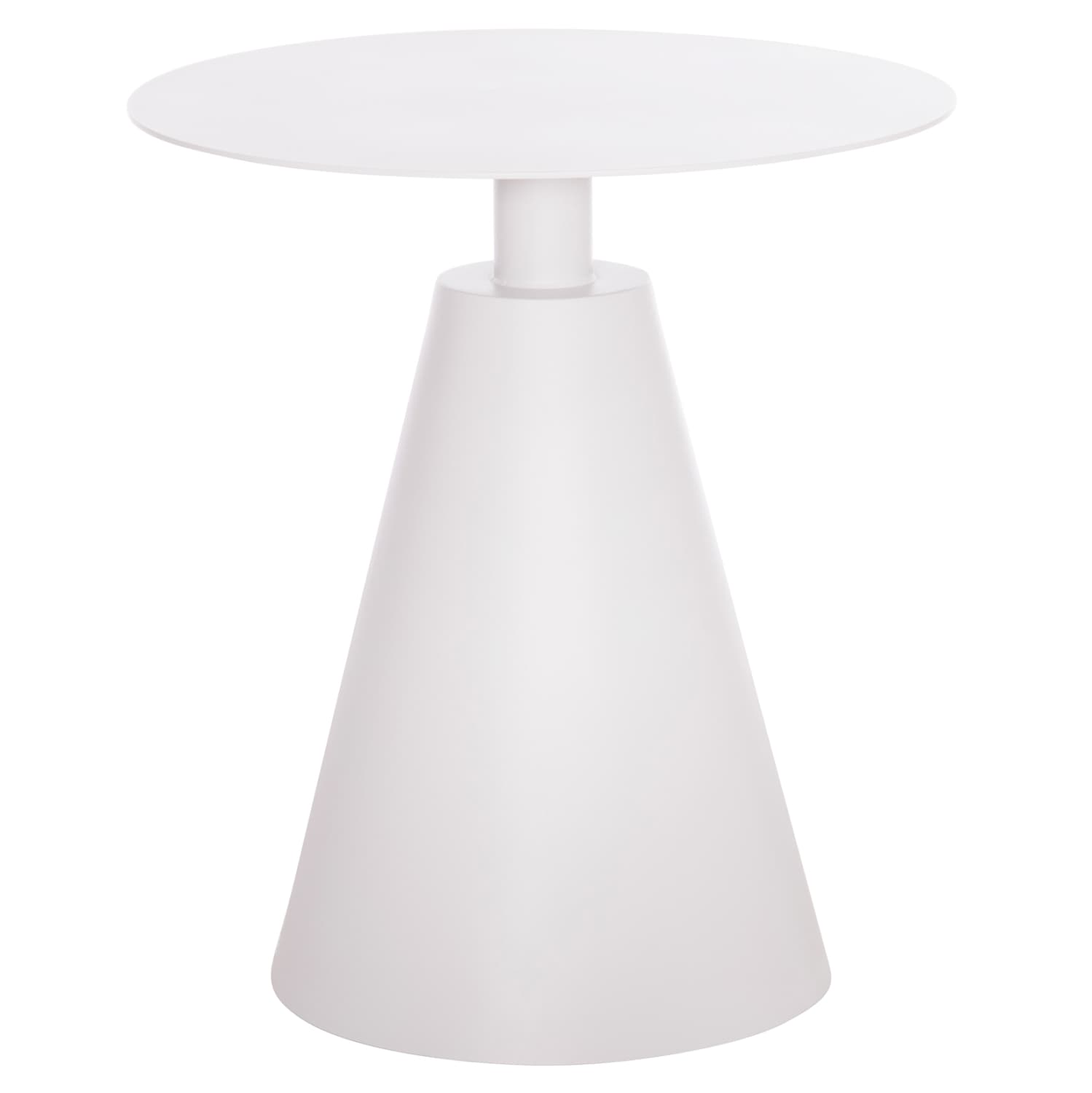 OUTDOOR ROUND SIDE TABLE SERA ALUMINUM IN WHITE Φ50x56Hcm.