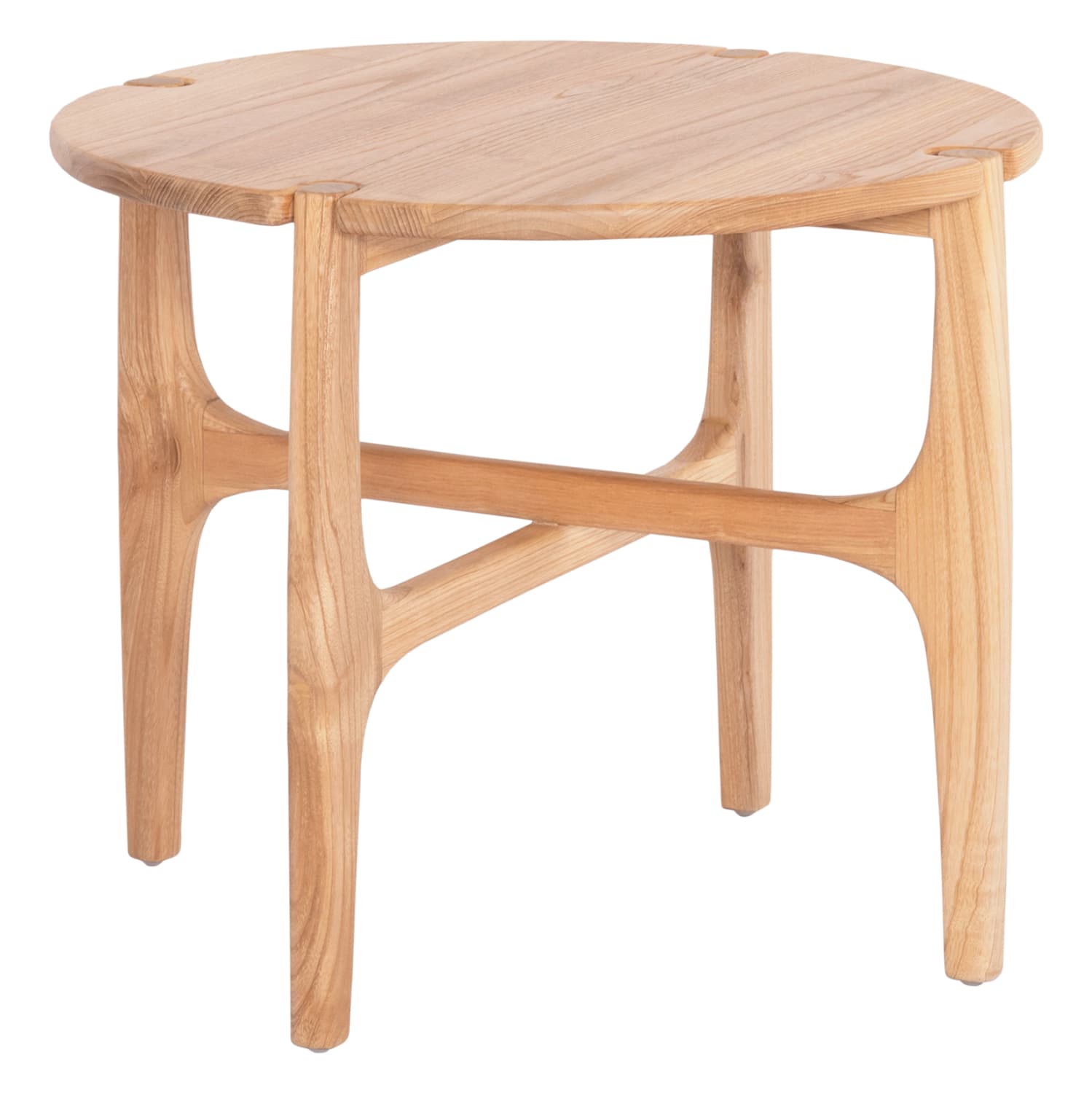 SIDE TABLE ROUND KATAL SUNGKAI WOOD IN NATURAL COLOR Φ59,5x50,5Hcm.