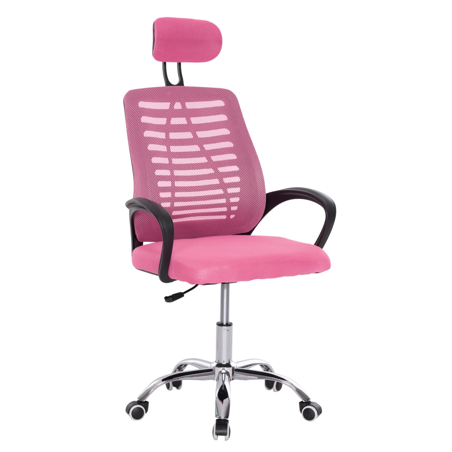OFFICE CHAIR TRAIL2 PINK MESH FABRIC-CHROME BASE 61x61x116Hcm.