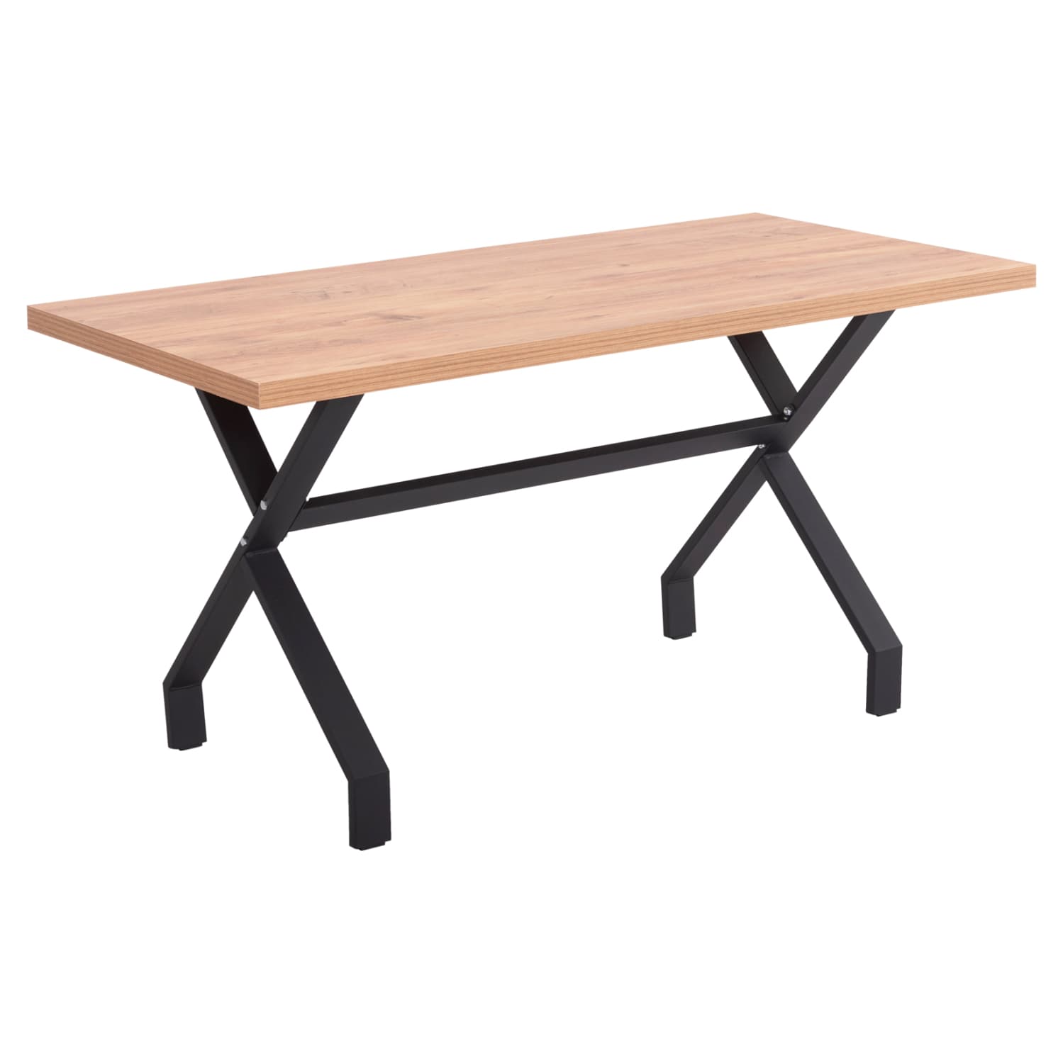 КУЈНСКА МАСА LANA МЕЛАМИН ВО БОЈА НА ПРИРОДНО ДРВО-ЦРНИ МЕТАЛНИ НОЗЕ 140x70x72.5Hcm.