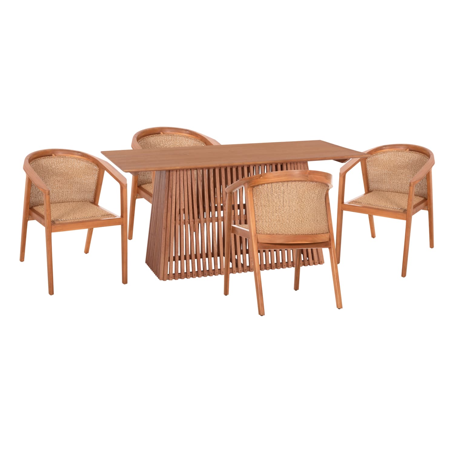 DINING SET 5PCS RENLY RECTANGULAR TABLE & 4 DINING CHAIRS