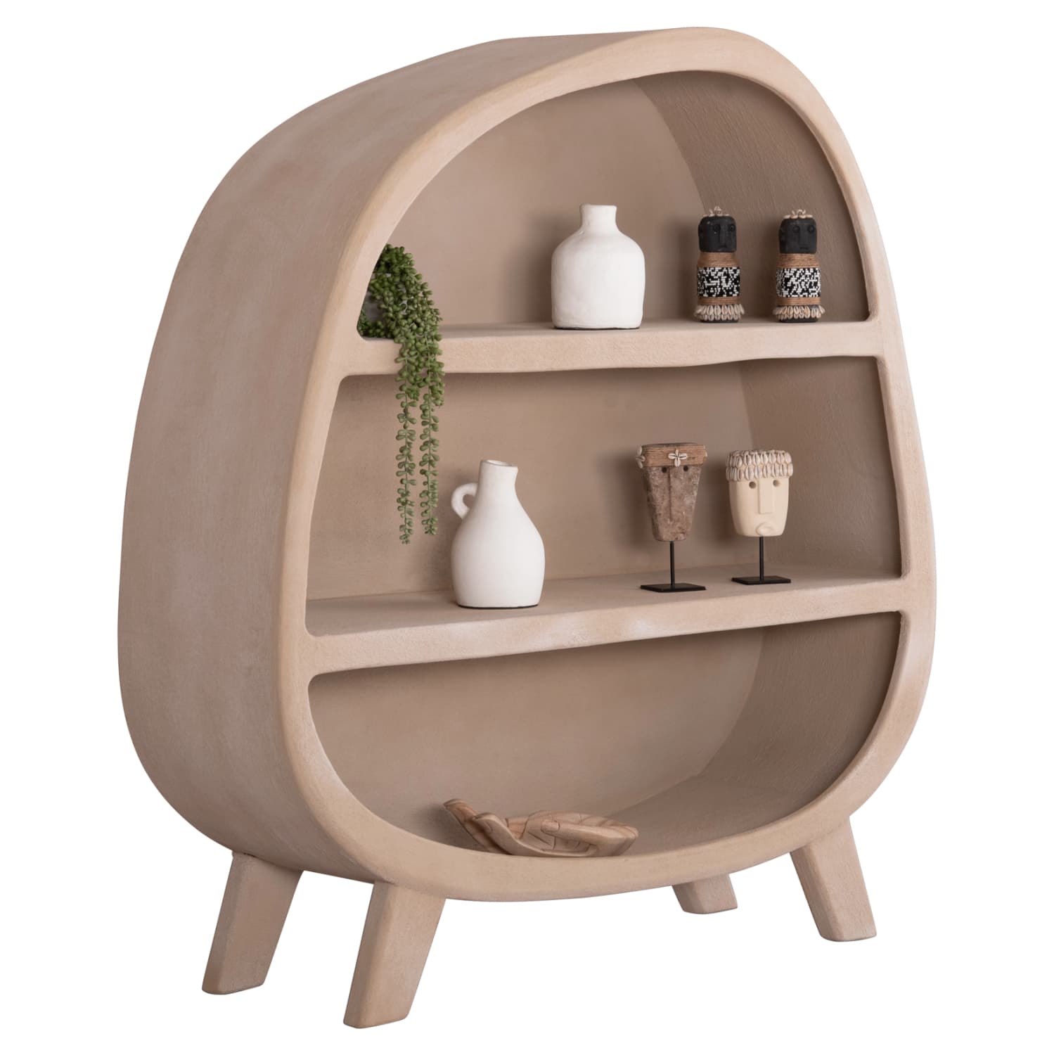 ПОЛИЦА ЗА КНИГИ СЕРИЈА SANTORINI МЕДИЈАПАН ВО КАФЕАВА БОЈА 120x38x133Hcm.