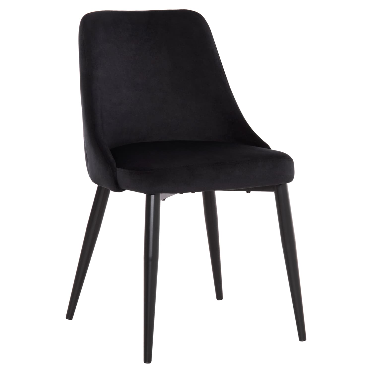 DINING CHAIR SERENITY BLACK VELVET-BLACK METALLIC LEGS 51x54x83,5Hcm.