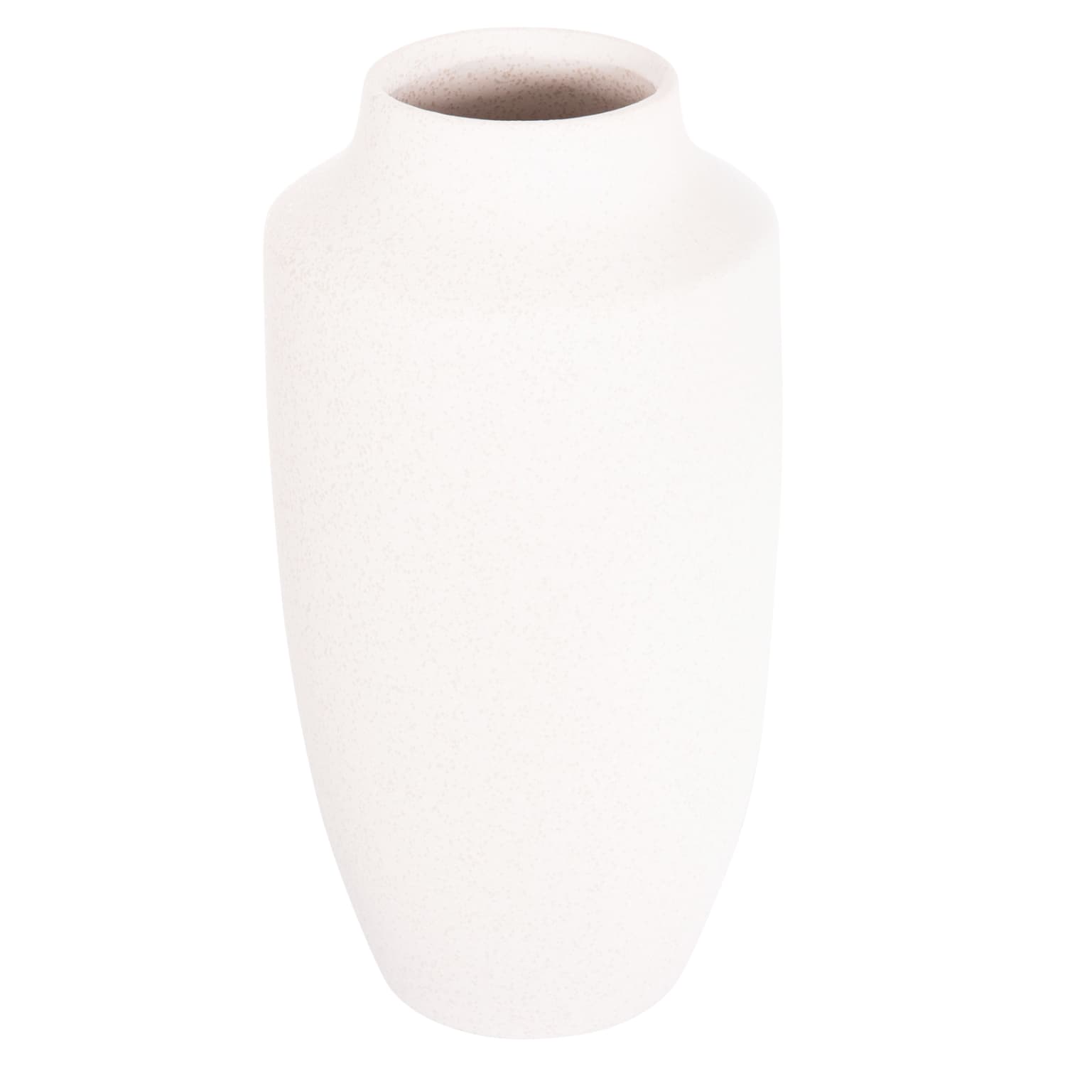 CERAMIC TABLE DECOR "GALAD" OFF WHITE WITH CRYSTALLISATION Φ16x32Hcm.