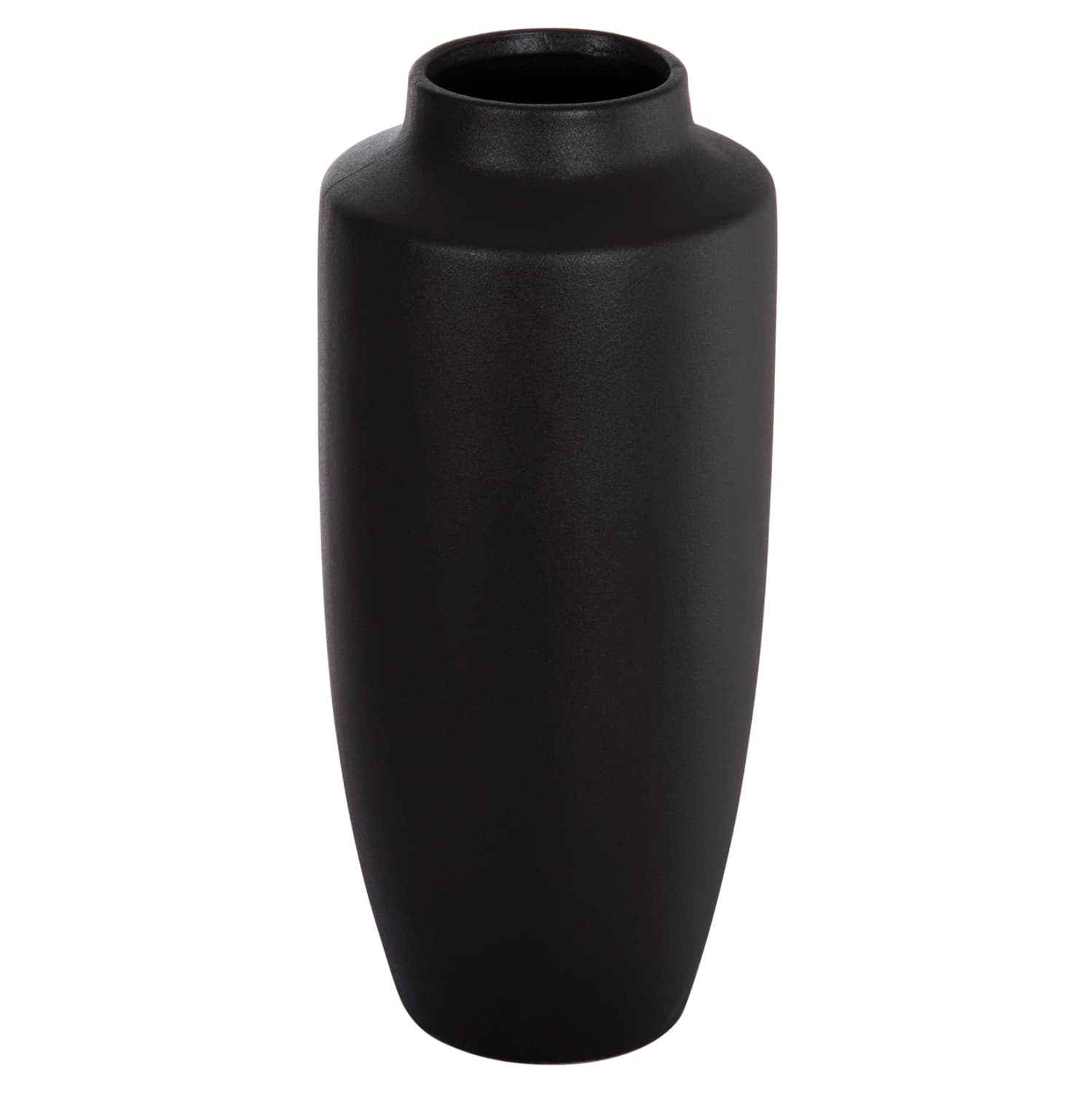 CERAMIC TABLE DECOR "GALAD" BLACK MATTE Φ17,5x40Hcm.