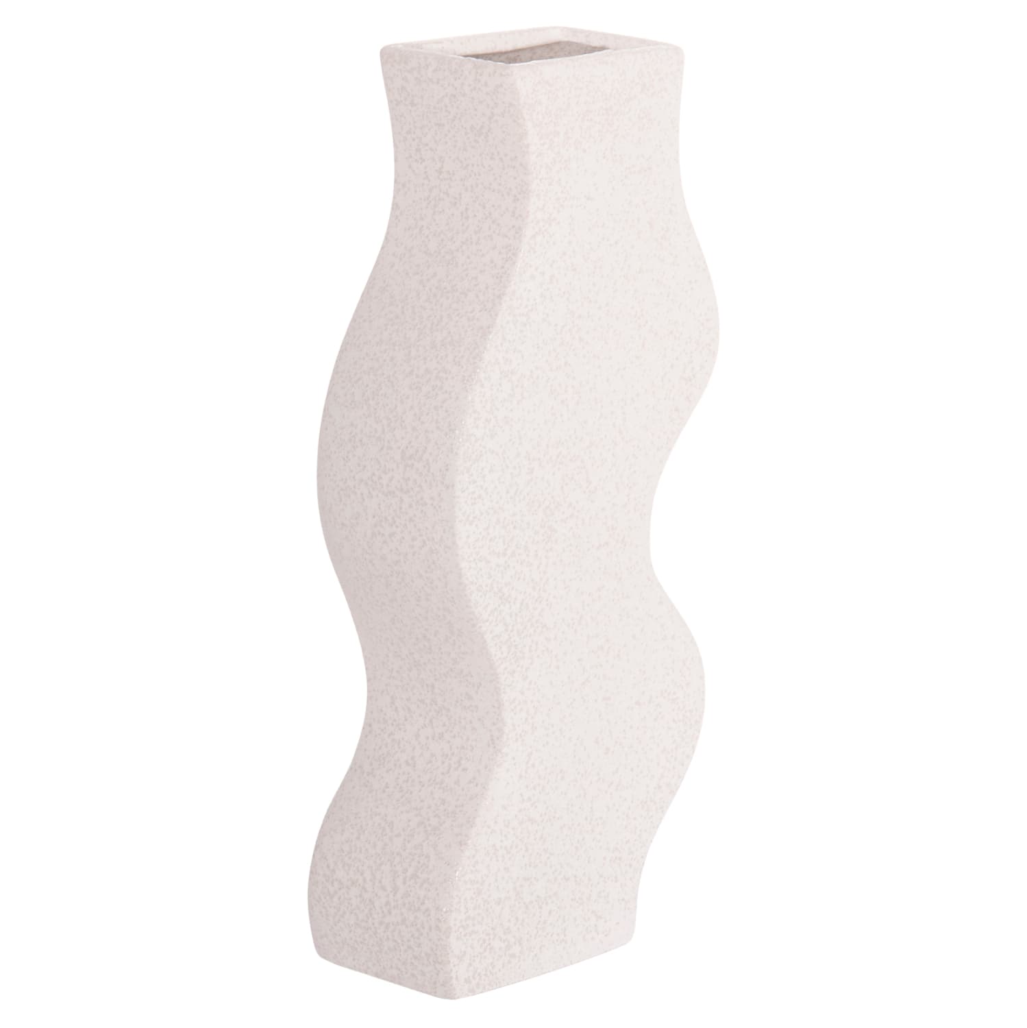 CERAMIC TABLE DECOR SERIES "SEBOR" OFF WHITE WITH CRYSTALLISATION 14x6.5x30Hcm.
