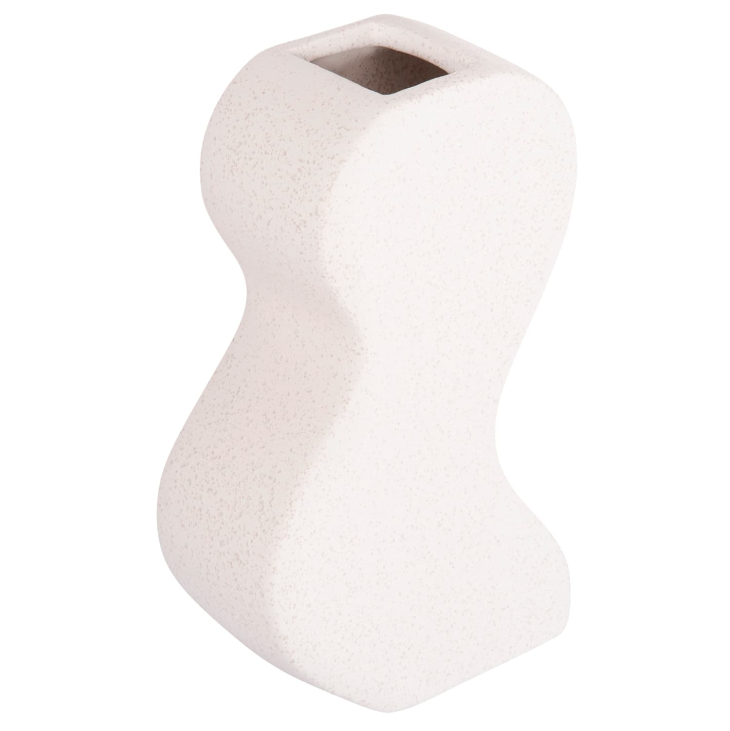 CERAMIC TABLE DECOR SERIES "SEBOR" OFF WHITE WITH CRYSTALLISATION 13x6x22Hcm.