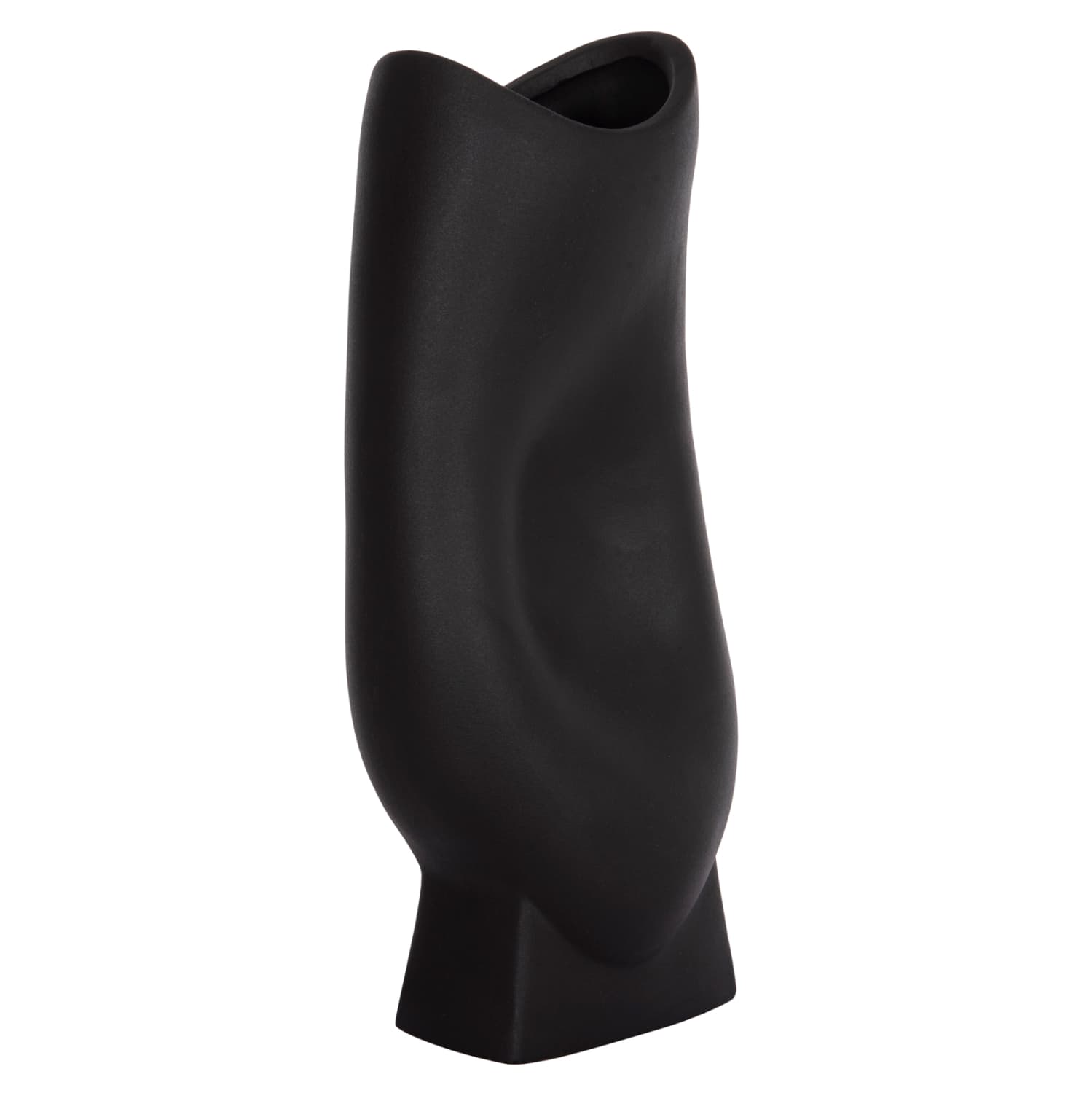 CERAMIC TABLE DECOR SERIES GLAZE MATTE BLACK 16.5x11x38Hcm.