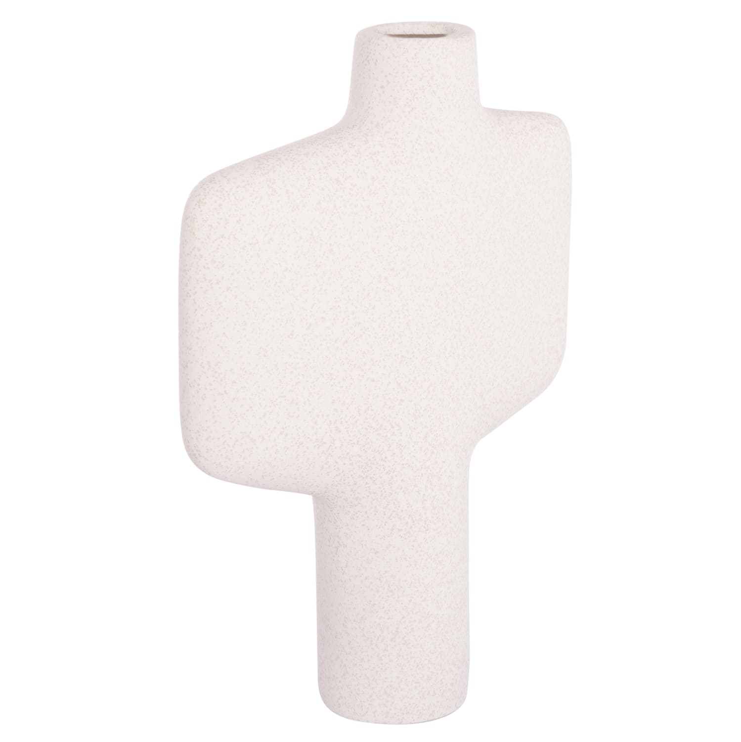 CERAMIC TABLE DECOR SERIES ARKEN OFF WHITE WITH CRYSTALLISATION 22.5x7.5x34Hcm.