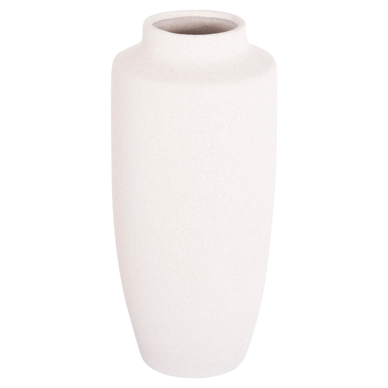 CERAMIC TABLE DECOR VASE "GALAD" OFF WHITE WITH CRYSTALLISATION Φ17,5x40H cm.