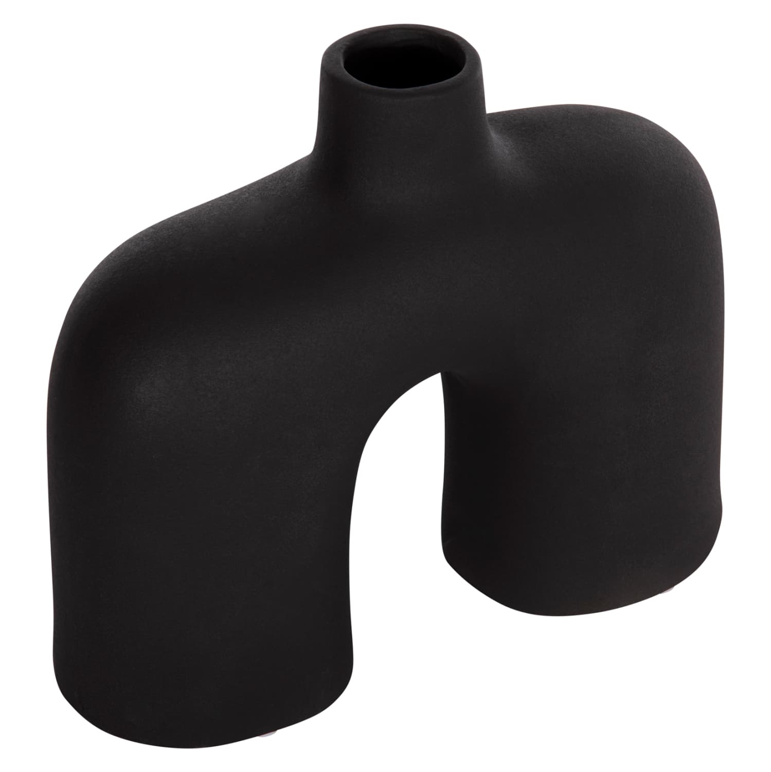 CERAMIC TABLE DECOR ISIL MATTE BLACK 27x9,5x22,5Η cm.