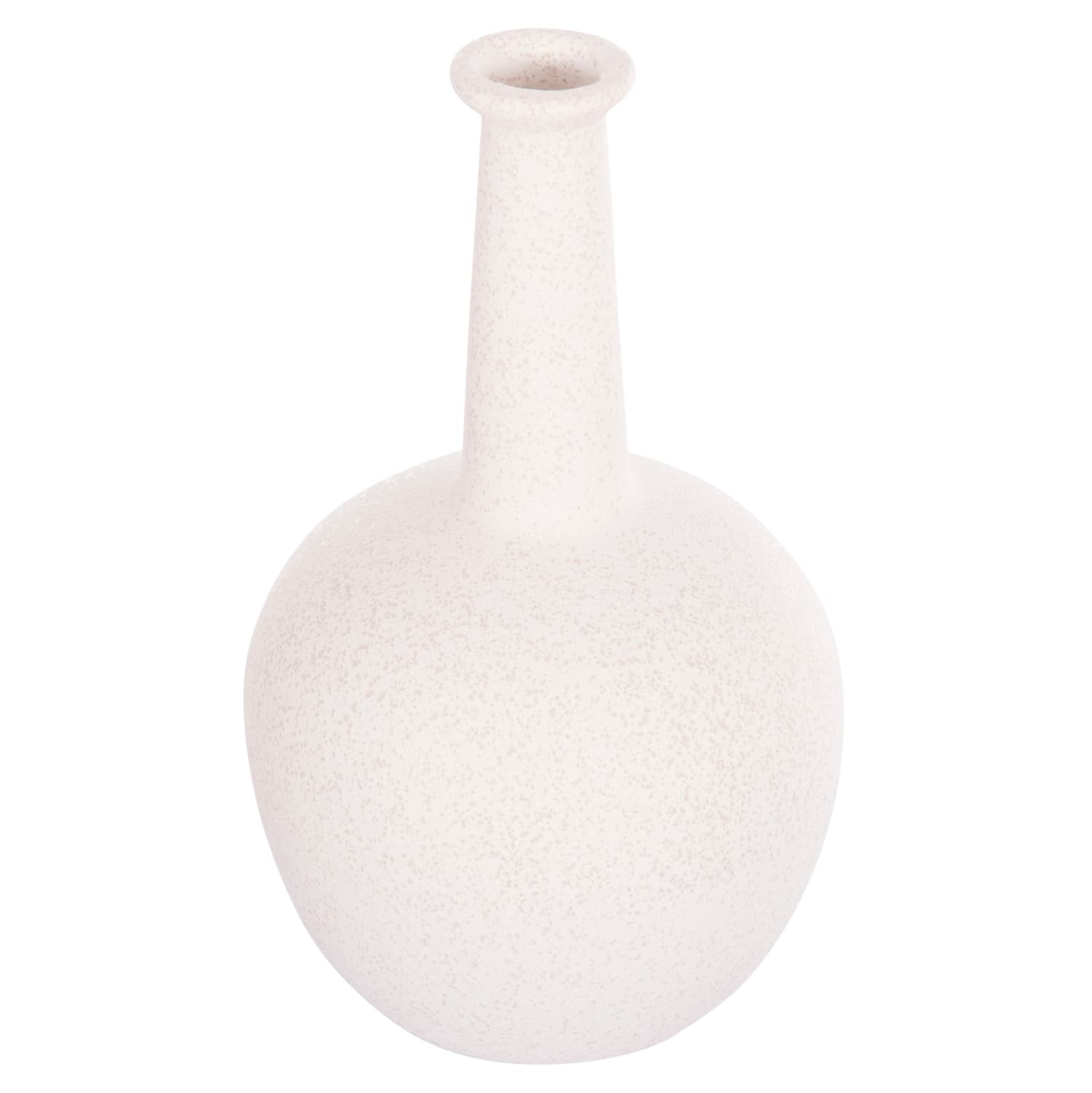 CERAMIC TABLE DECOR ELENDIL OFF WHITE WITH CRYSTALLIZATION Φ15x25Hcm.