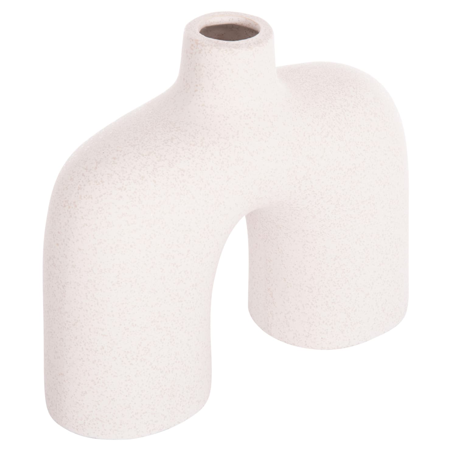 CERAMIC TABLE DECOR ISIL OFF WHITE WITH CRYSTALLISATION 27x9.5x22.5Hcm.